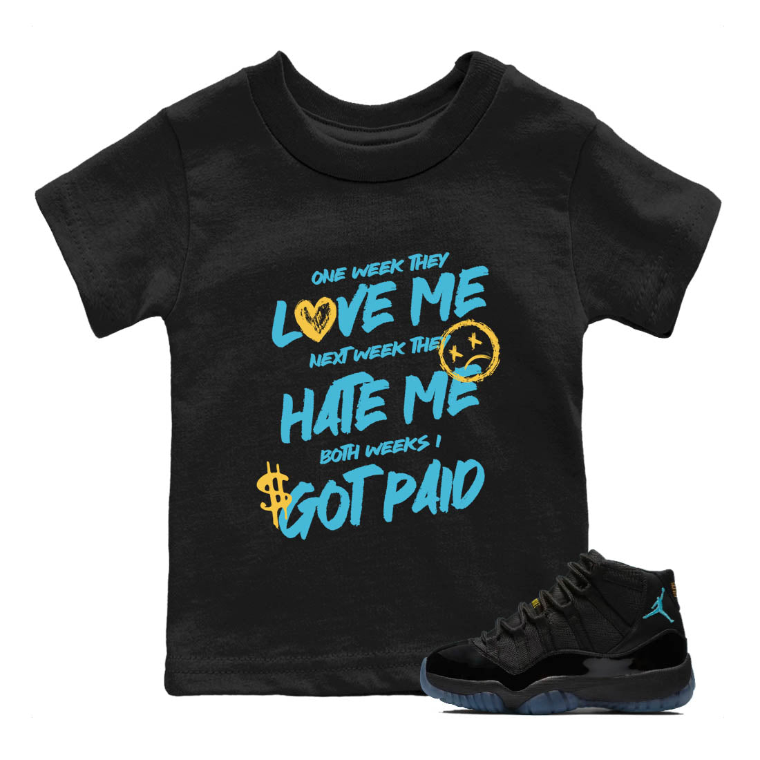 Sneaker Threads – Sneaker Tees To Match Air Jordan 11 Retro Gamma – I Got Paid Youth Graphic Tee Black 1. Perfect for Jordan releases 2025 colorways.