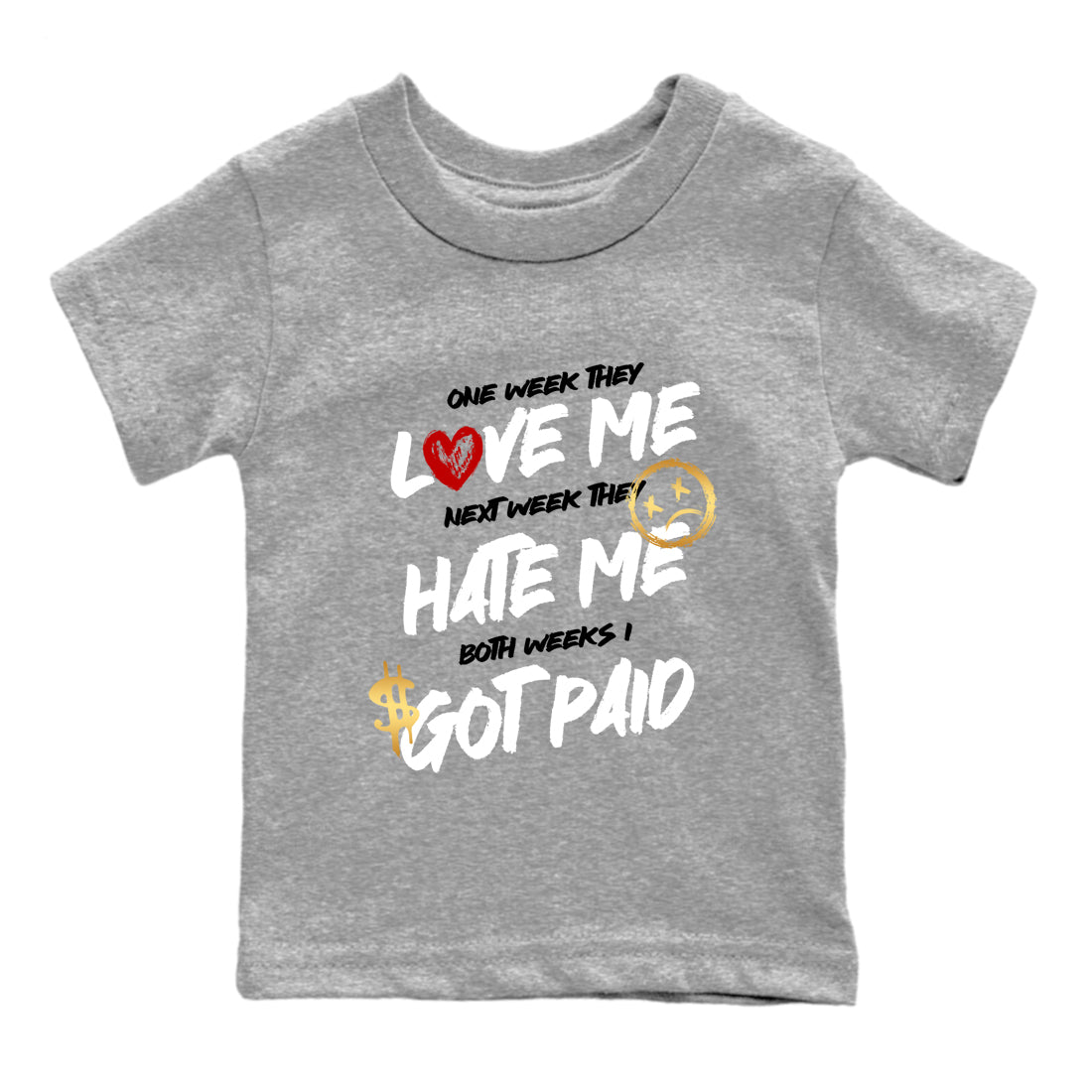 Sneaker match tees – Sneaker Tees To Match Air Jordan 12 Taxi Shoes – I Got Paid Kids T-Shirt Heather Grey 2