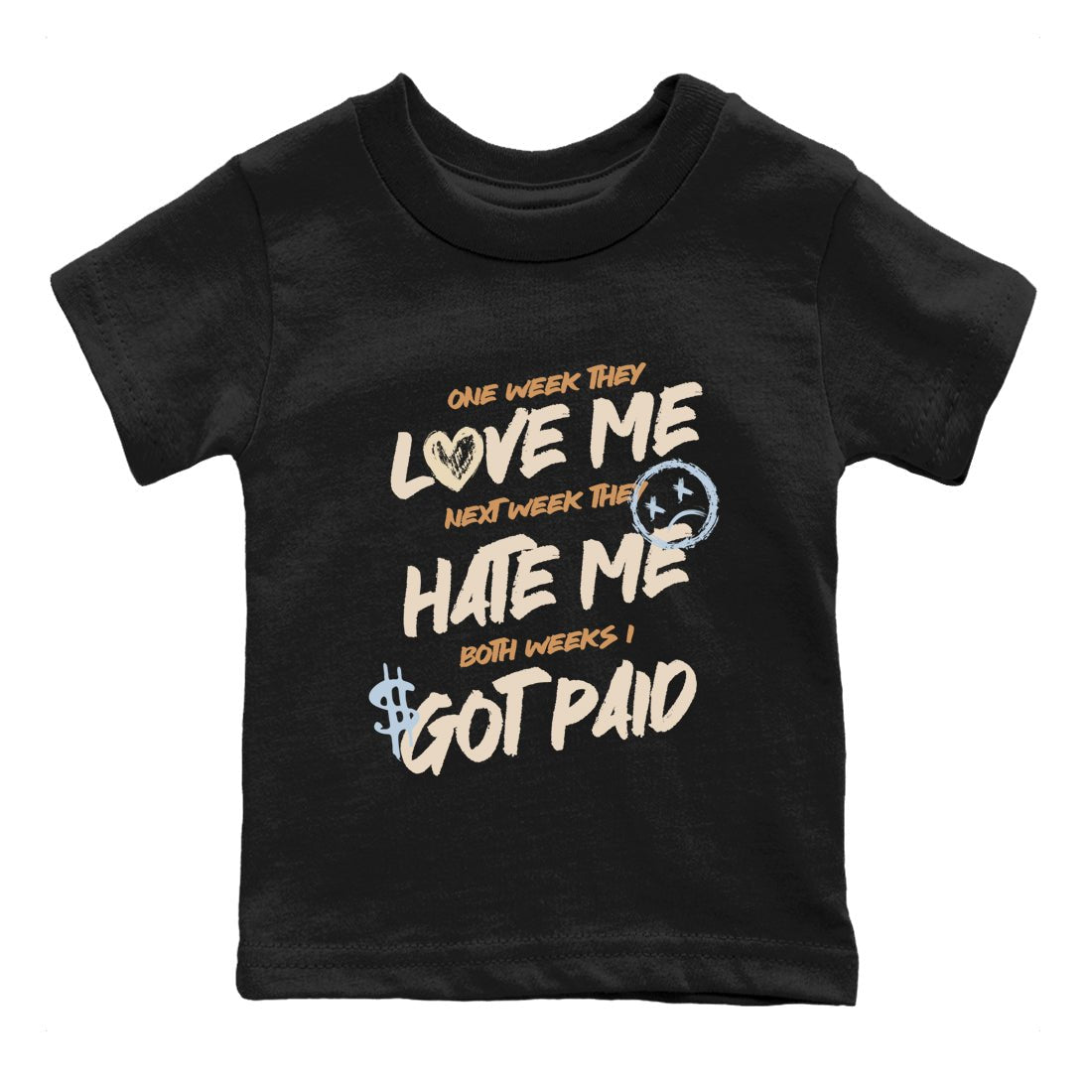 Sneaker match tees – Sneaker Tees To Match Air Jordan 3 Champagne and Oysters Shoes – I Got Paid Kids T-Shirt Black 2
