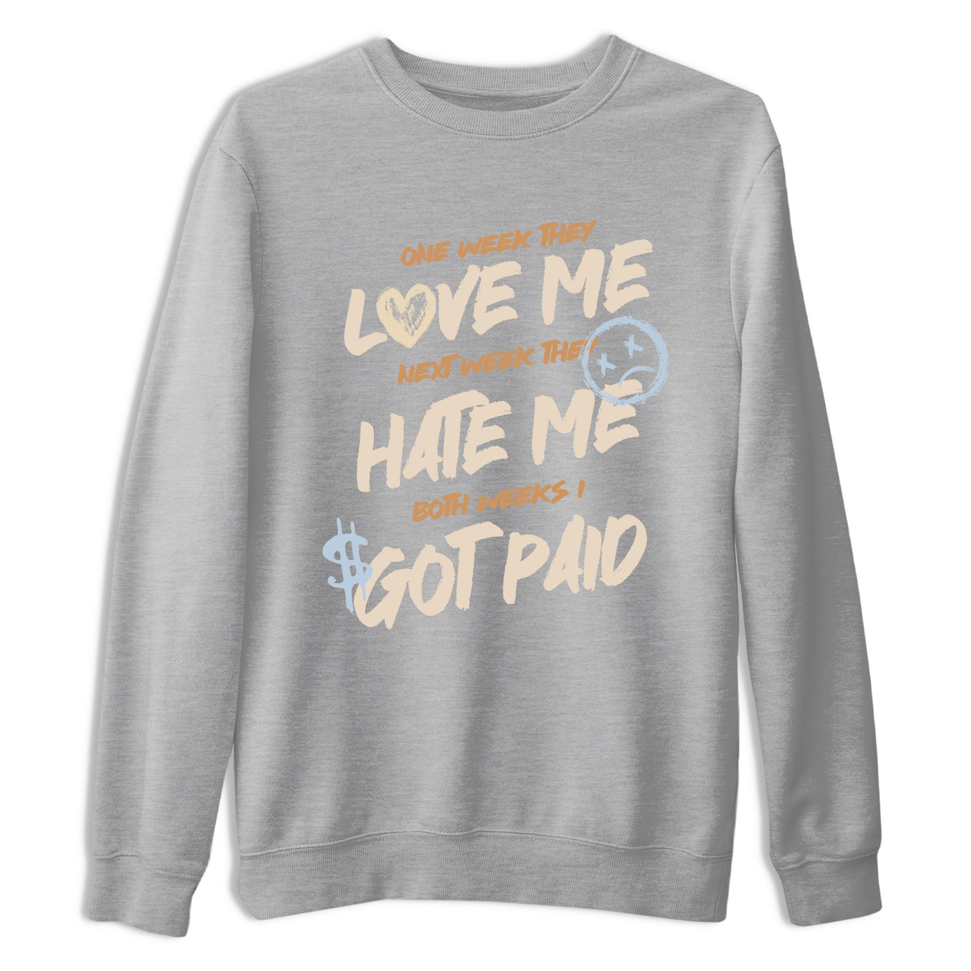 Sneaker match tees – Sneaker Tees To Match Air Jordan 3 Champagne and Oysters Shoes – I Got Paid Tee Heather Grey 2