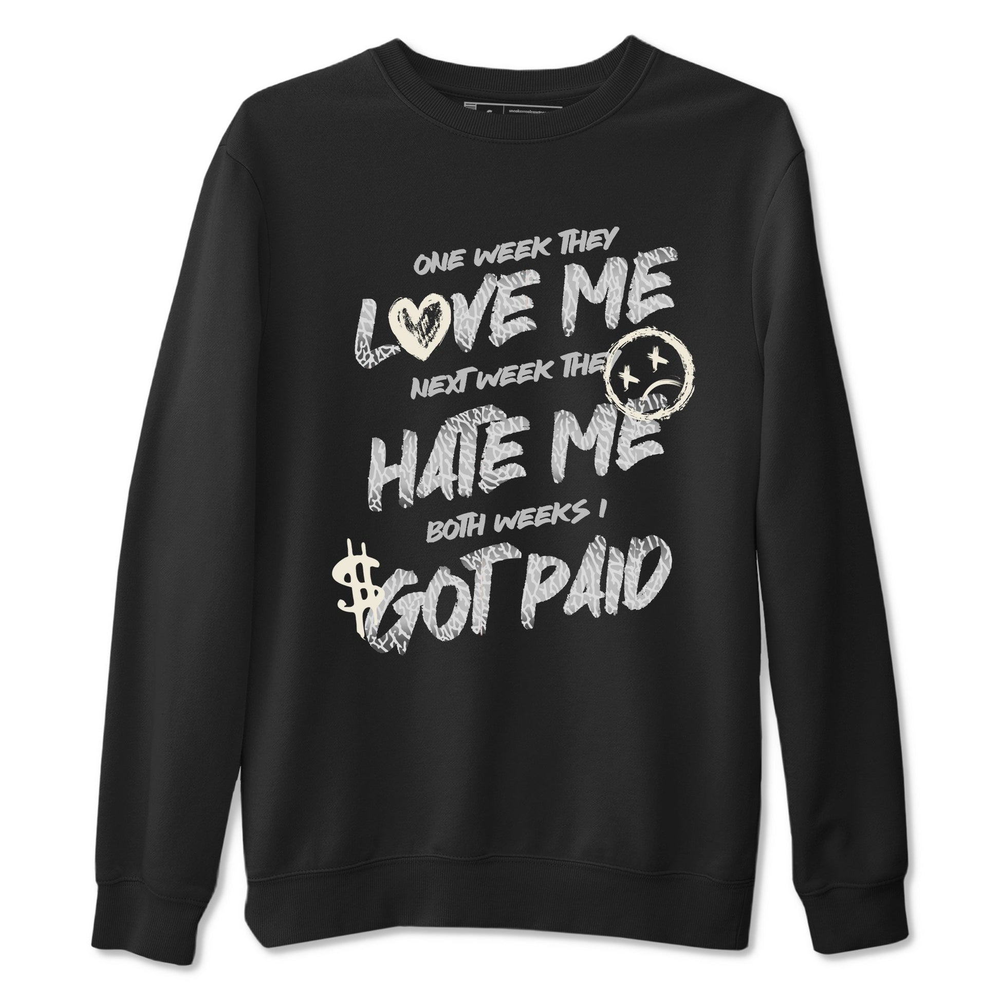 3s Sail and Cement Grey shirts to match jordans I Got Paid sneaker match tees Air Jordan 3 Retro Sail and Cement Grey match shoes to clothes SNRT Sneaker Tees unisex cotton Black 2 shirts