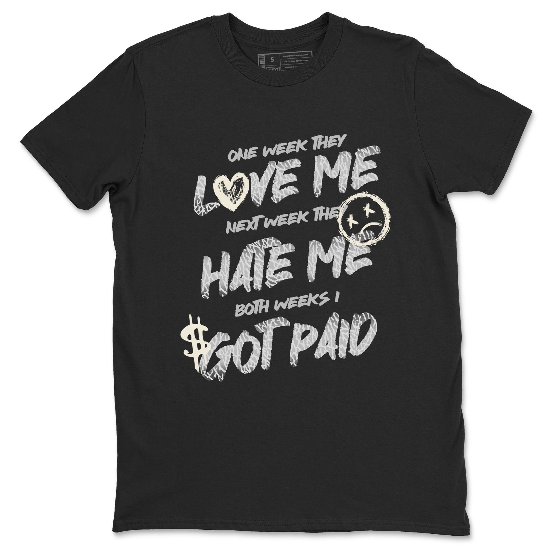 3s Sail and Cement Grey shirts to match jordans I Got Paid sneaker match tees Air Jordan 3 Retro Sail and Cement Grey match shoes to clothes SNRT Sneaker Tees unisex cotton Black 2 shirts