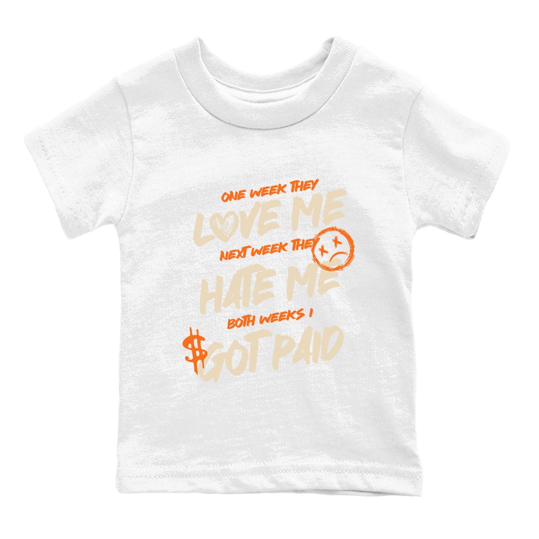 I Got Paid baby and kids t-shirt crafted for little sneakerheads to shine with the Air Jordan 3 Starfish sneakers, displayed in White 2.