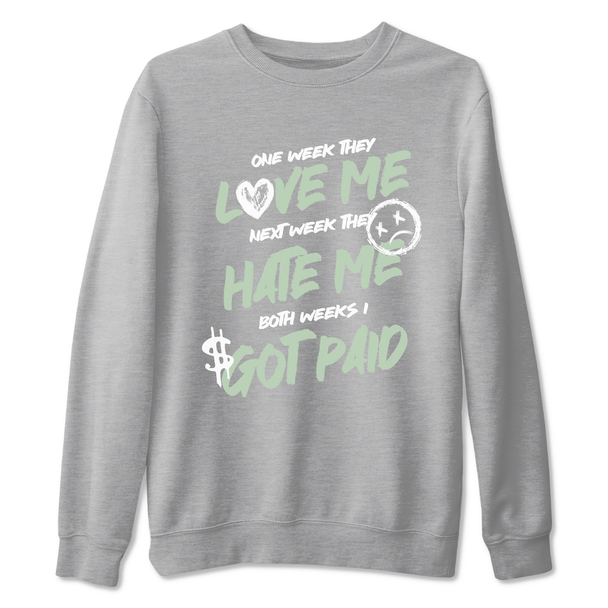 4s Abundance shirts to match jordans I Got Paid sneaker match tees Air Jordan 4 Seafoam match shoes to clothes SNRT Sneaker Tees unisex cotton Heather Grey 2 shirts