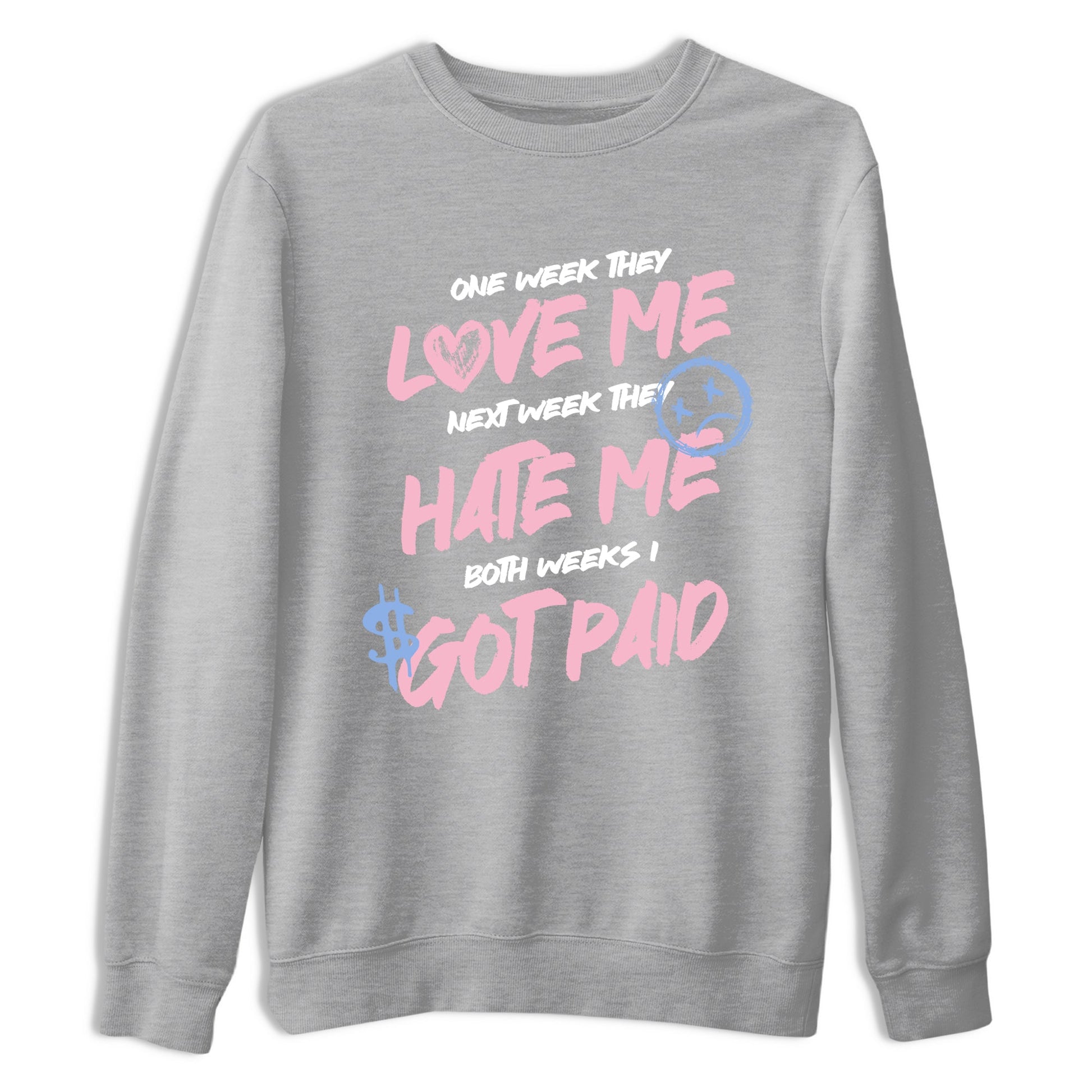 Sneaker match tees – Sneaker Tees To Match Air Jordan 5 Medium Soft Pink Shoes – I Got Paid Tee Heather Grey 2