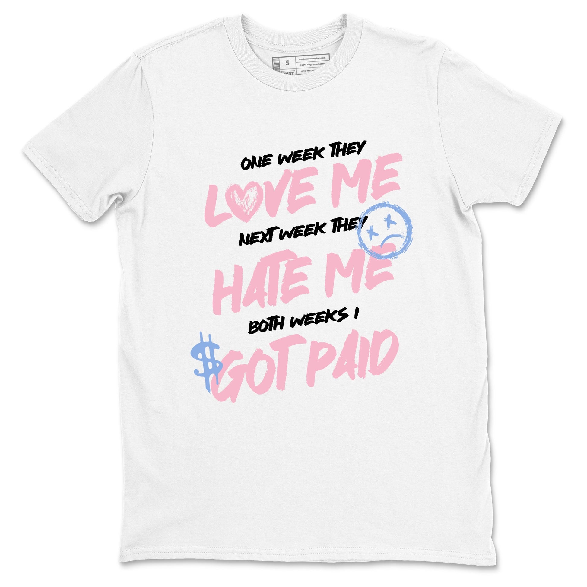 Sneaker match tees – Sneaker Tees To Match Air Jordan 5 Medium Soft Pink Shoes – I Got Paid Tee White 2