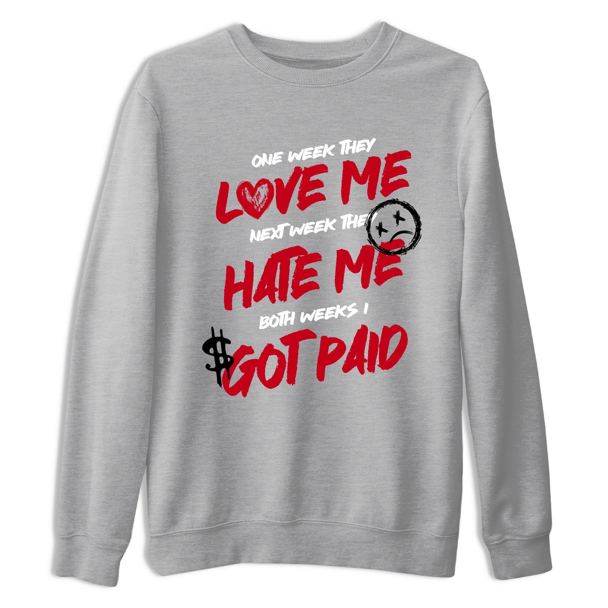 Sneaker match tees – Sneaker Tees To Match Air Jordan 5 Fire Red Shoes – I Got Paid Tee Heather Grey 2