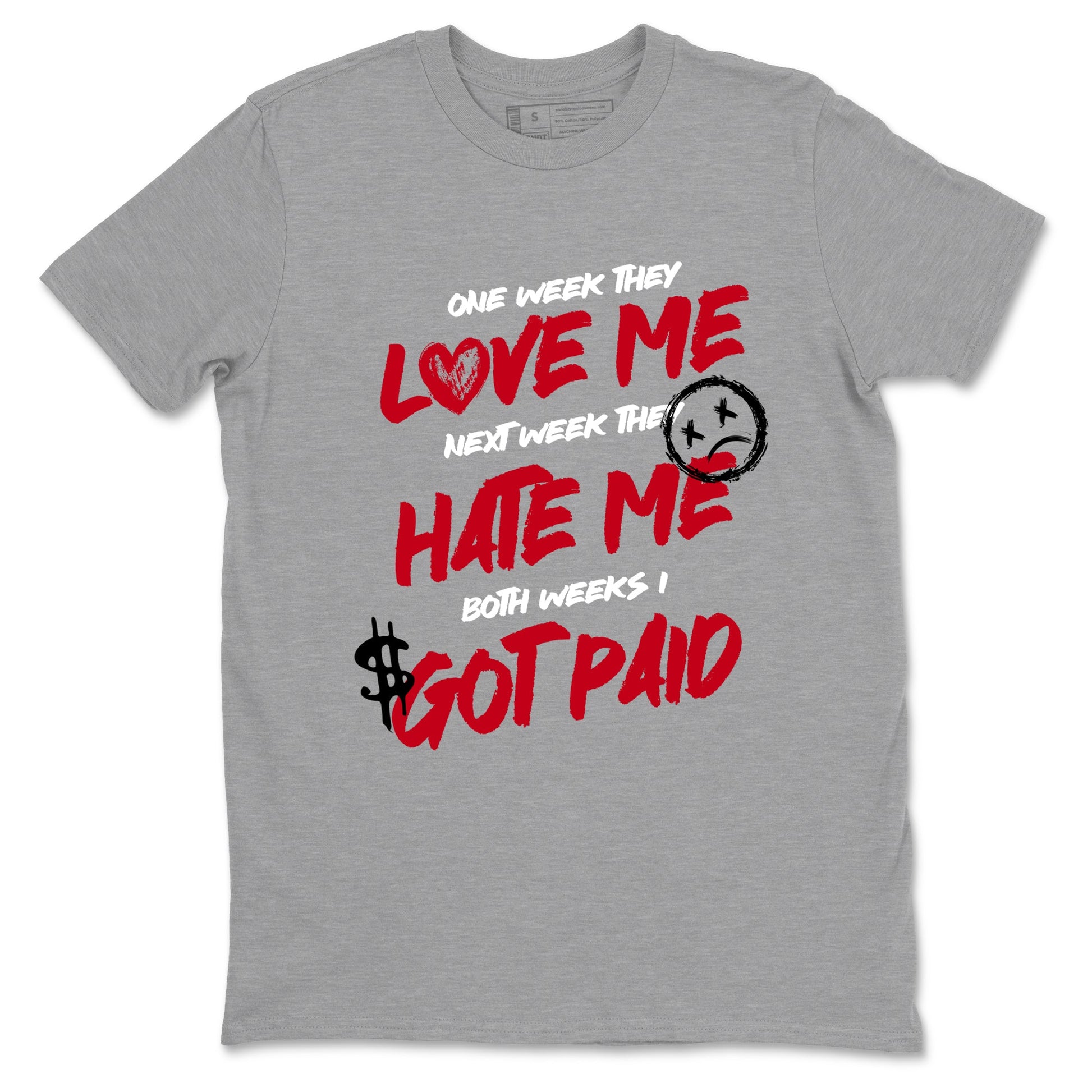 Sneaker match tees – Sneaker Tees To Match Air Jordan 5 Fire Red Shoes – I Got Paid Tee Heather Grey 2
