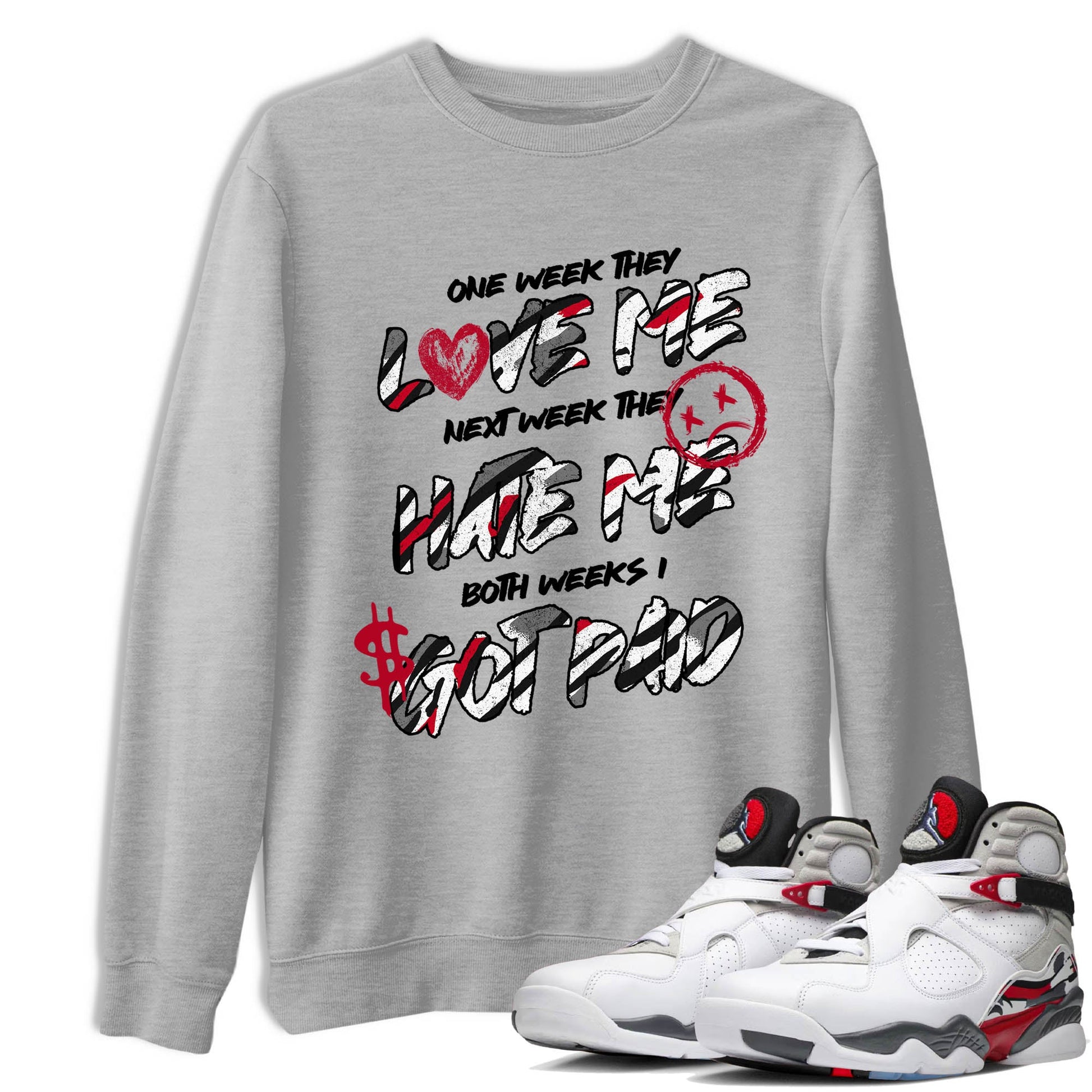 Sneaker Threads – Sneaker Tees To Match Air Jordan 8 Bunny – I Got Paid Graphic Tee Heather Grey 1. Perfect for Jordan releases 2025 colorways.
