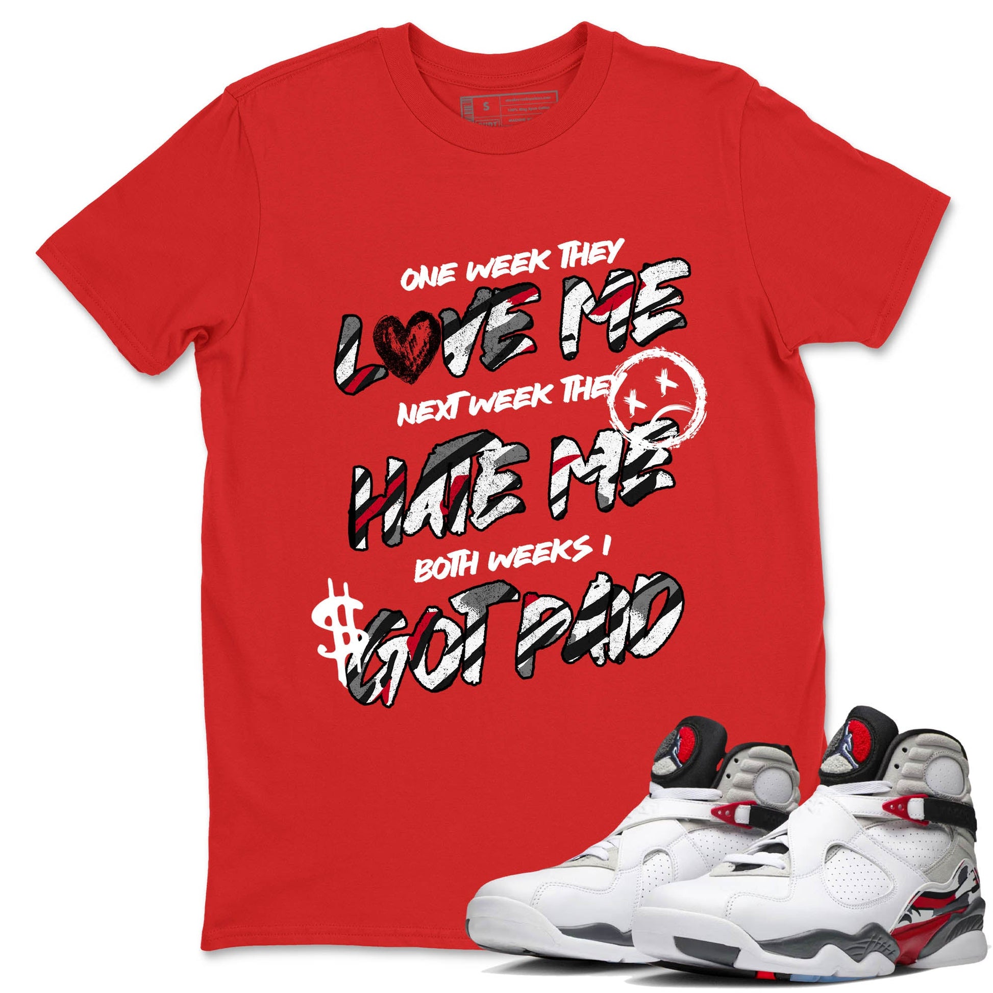 Sneaker Threads – Sneaker Tees To Match Air Jordan 8 Bunny – I Got Paid Graphic Tee Red 1. Perfect for Jordan releases 2025 colorways.