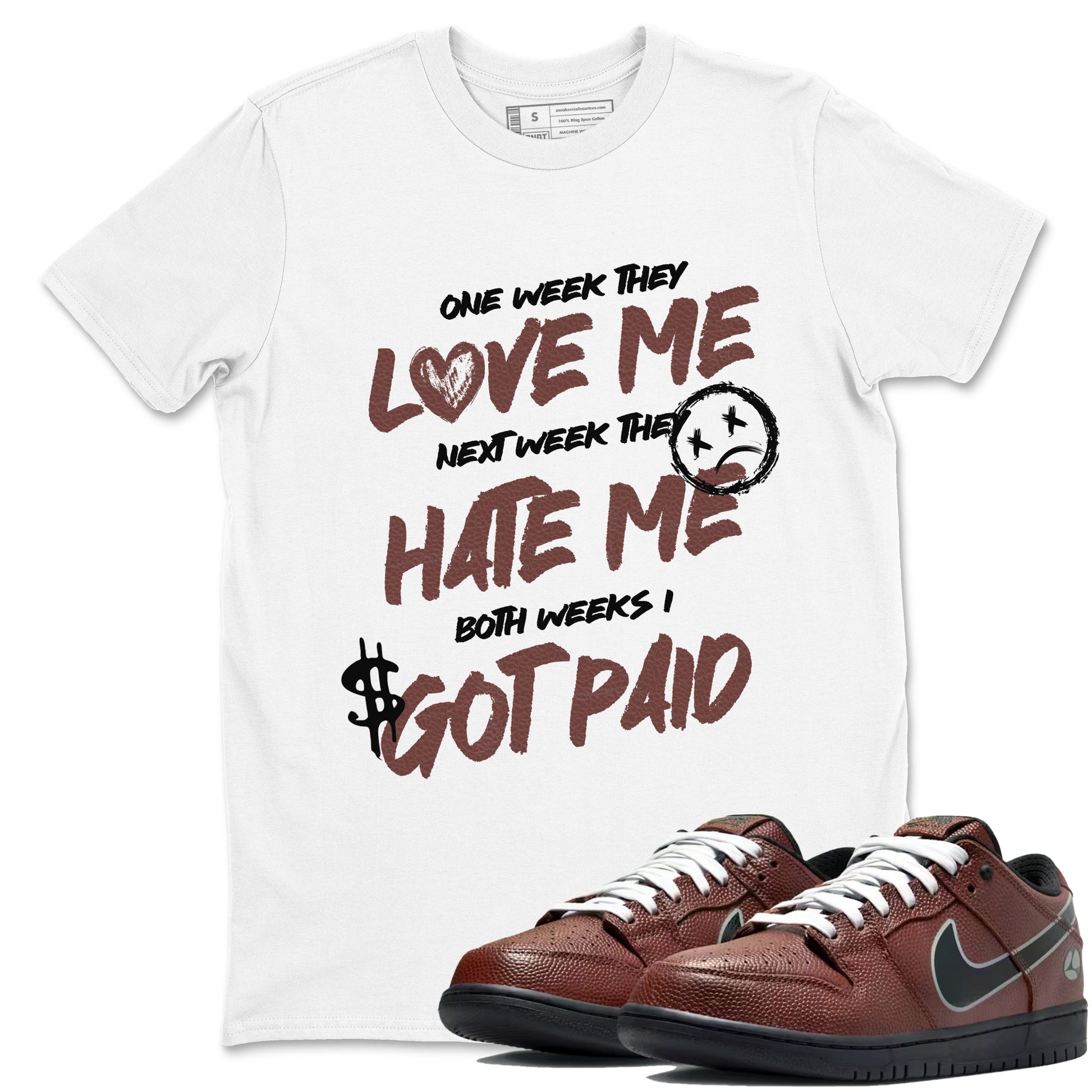 Sneaker match tees – Sneaker Tees To Match Dunk Low Football Shoes – I Got Paid Tee White 1