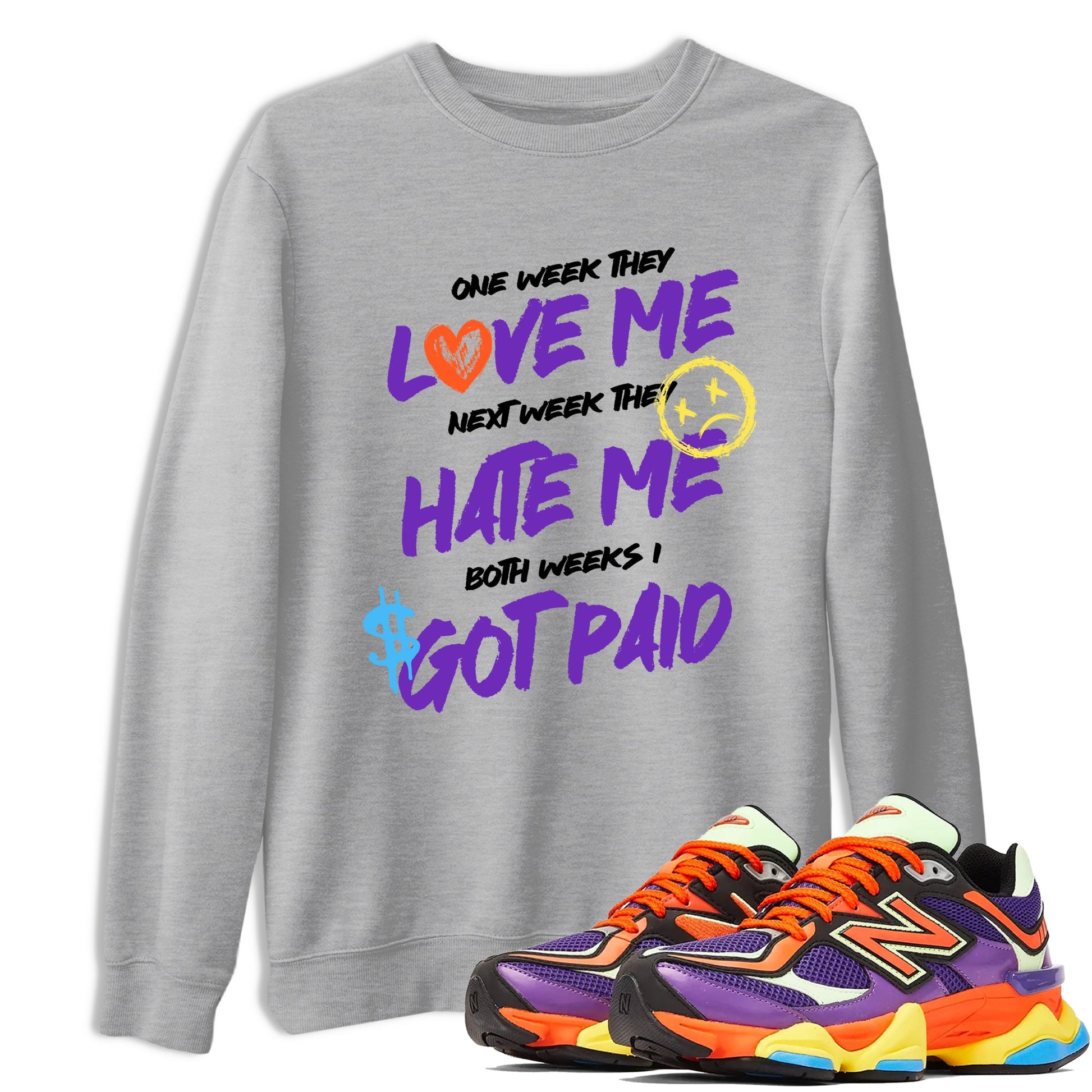 Sneaker Threads – Sneaker Tees To Match New Balance 9060 Prism Purple – I Got Paid Graphic Tee Heather Grey 1. Perfect for Jordan releases 2025 colorways.