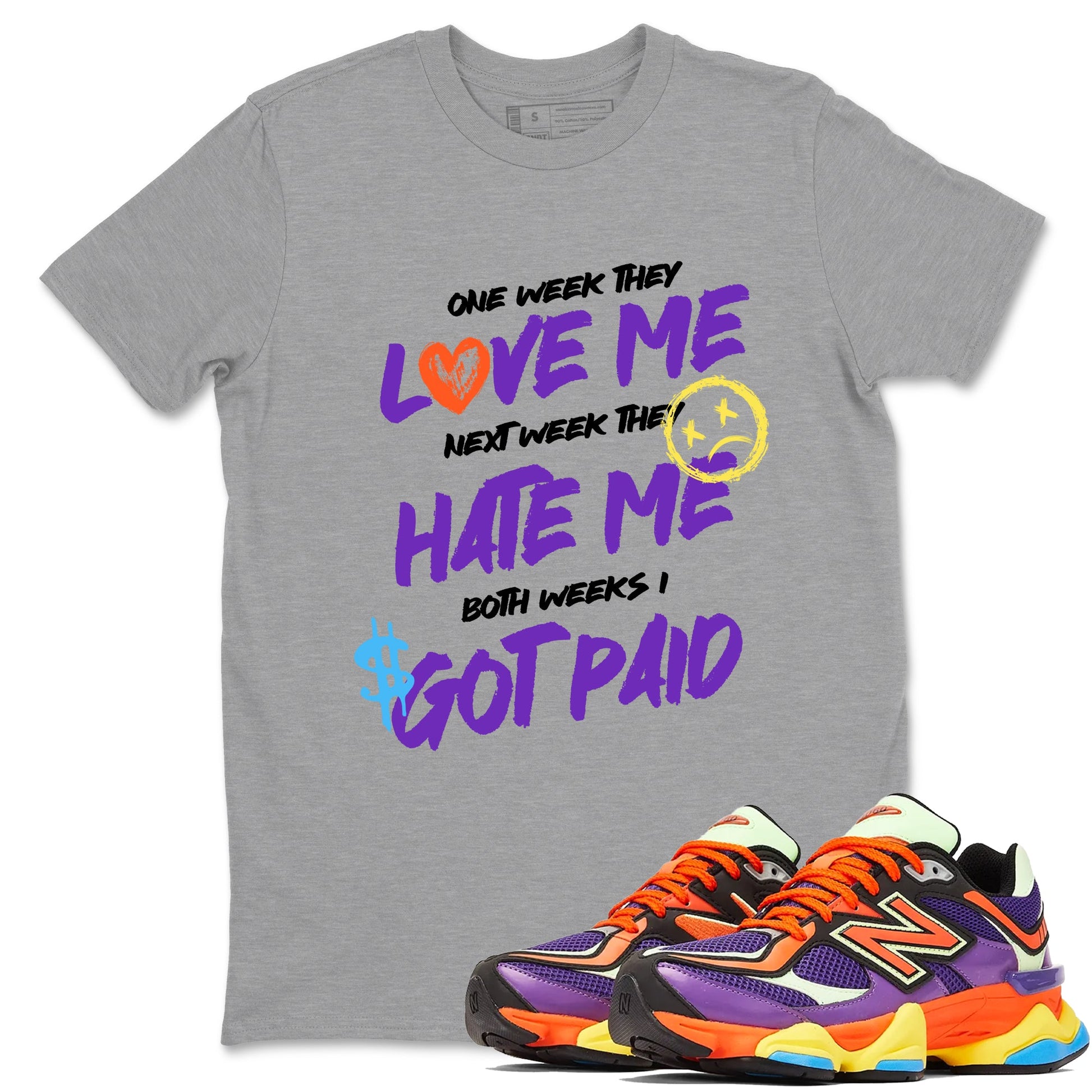 Sneaker Threads – Sneaker Tees To Match New Balance 9060 Prism Purple – I Got Paid Graphic Tee Heather Grey 1. Perfect for Jordan releases 2025 colorways.
