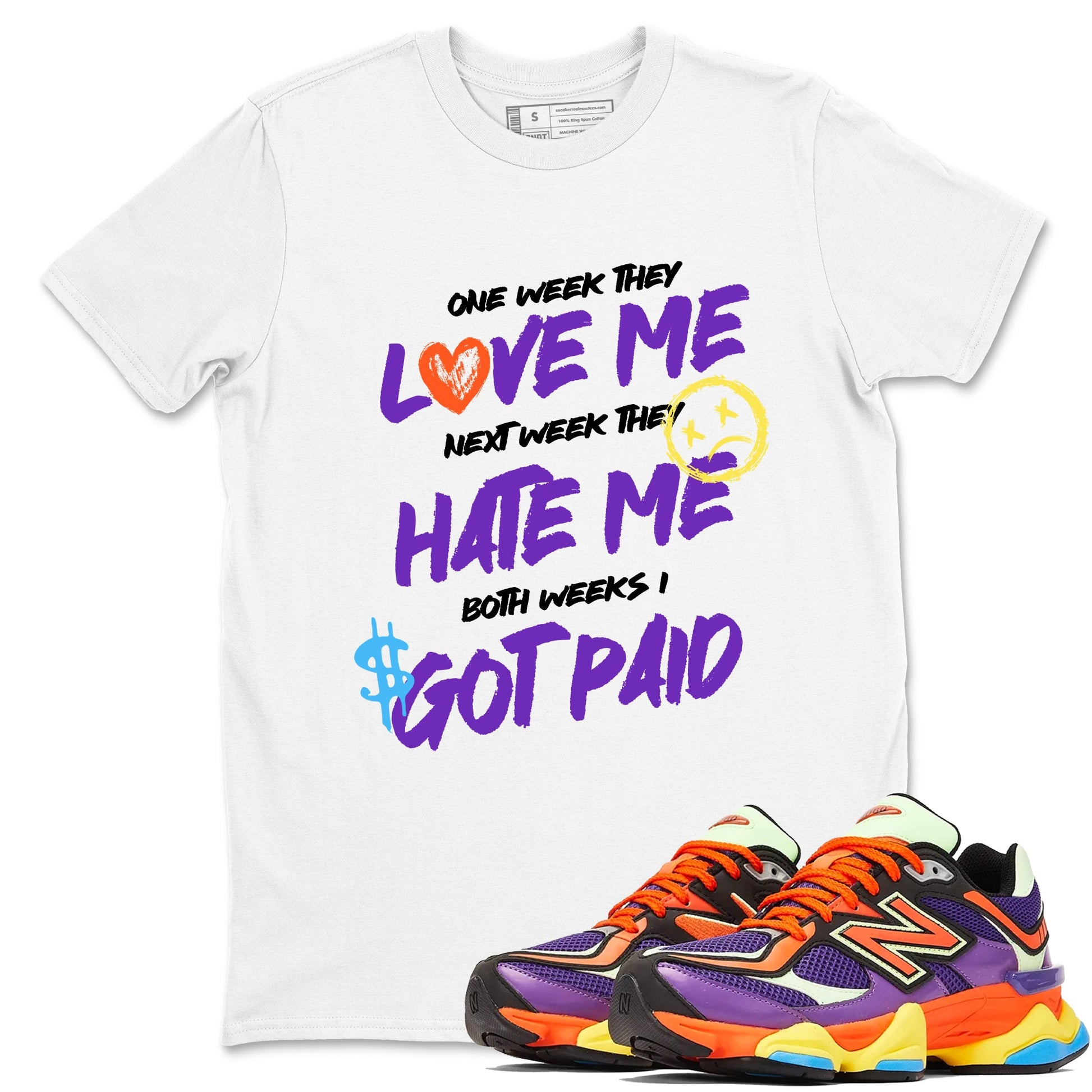 Sneaker Threads – Sneaker Tees To Match New Balance 9060 Prism Purple – I Got Paid Graphic Tee White 1. Perfect for Jordan releases 2025 colorways.