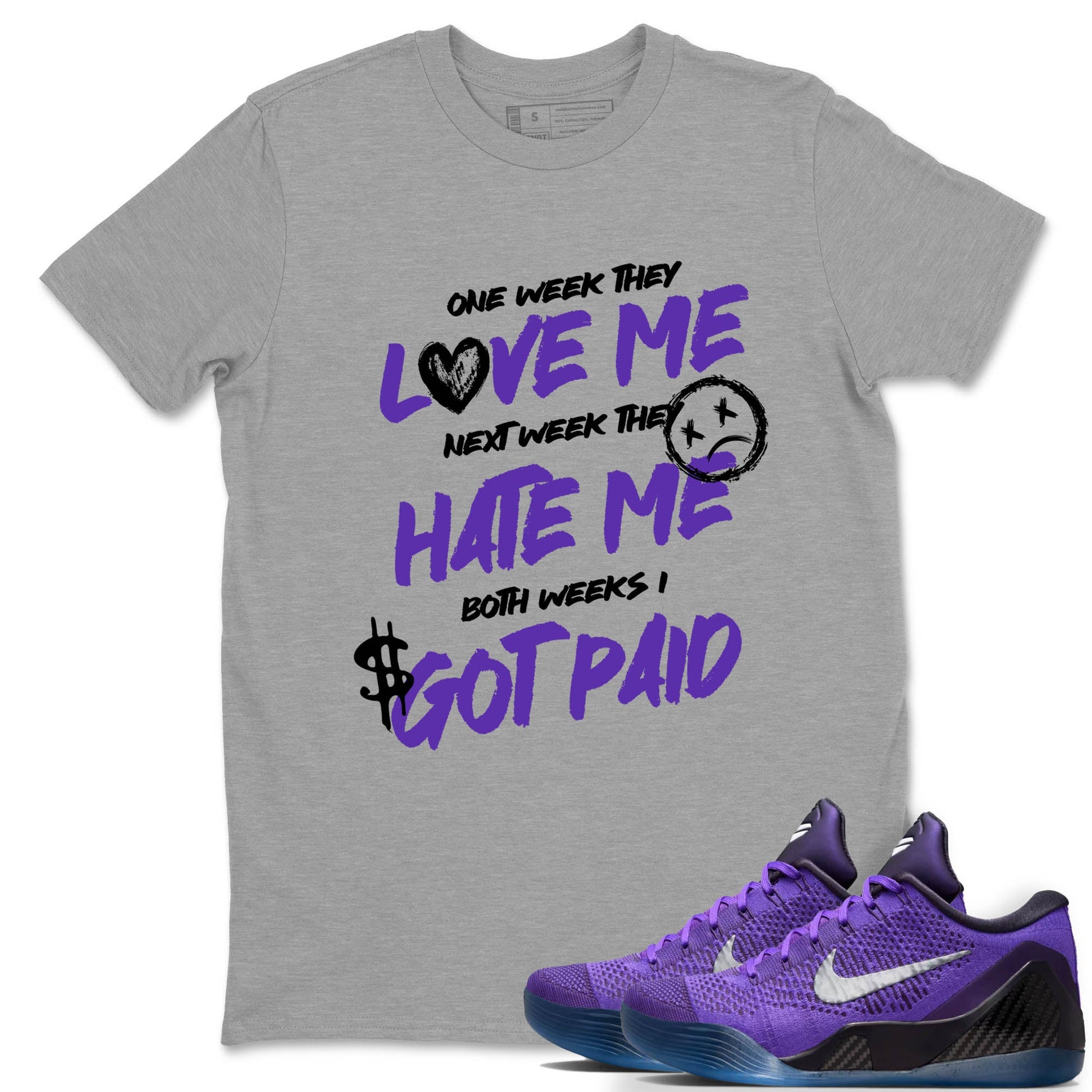 Sneaker Threads – Sneaker Tees To Match Nike KB 9 Hyper Grape – I Got Paid Graphic Tee Heather Grey 1. Perfect for Jordan releases 2025 colorways. Perfect for purple basketball sneaker releases and legacy-inspired colorways for 2025 hoopers.