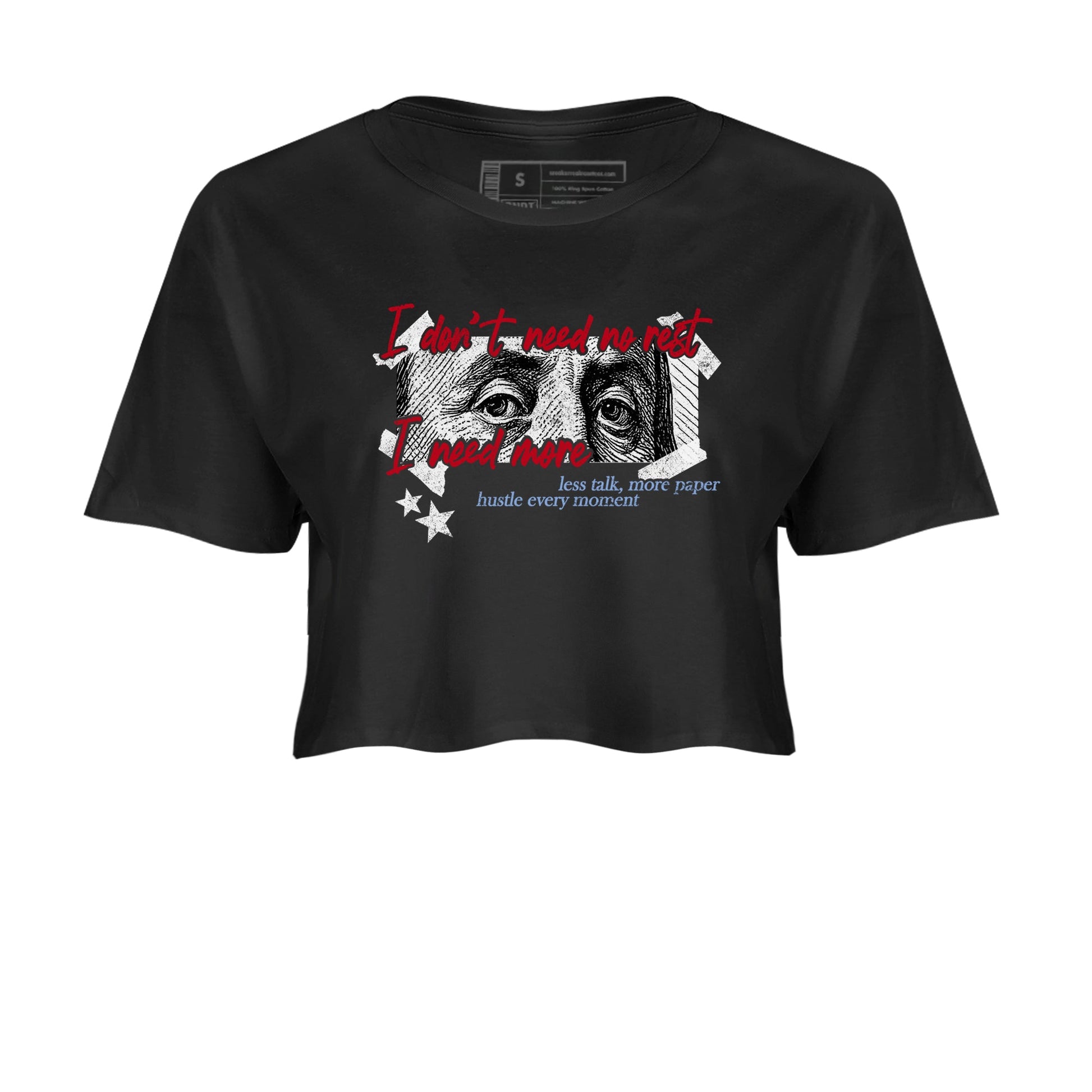 Sneaker match tees – Sneaker Tees To Match Air Jordan 5 Fire Red Shoes – I Need More Crop T-Shirt Black 2