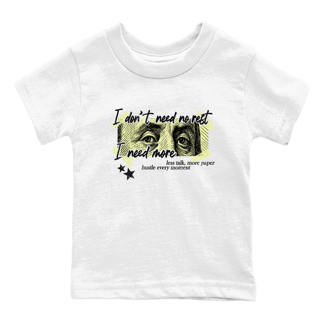 Sneaker match tees – Sneaker Tees To Match Air Jordan 5 Luminous Green Shoes – I Need More Kids T-Shirt White 2