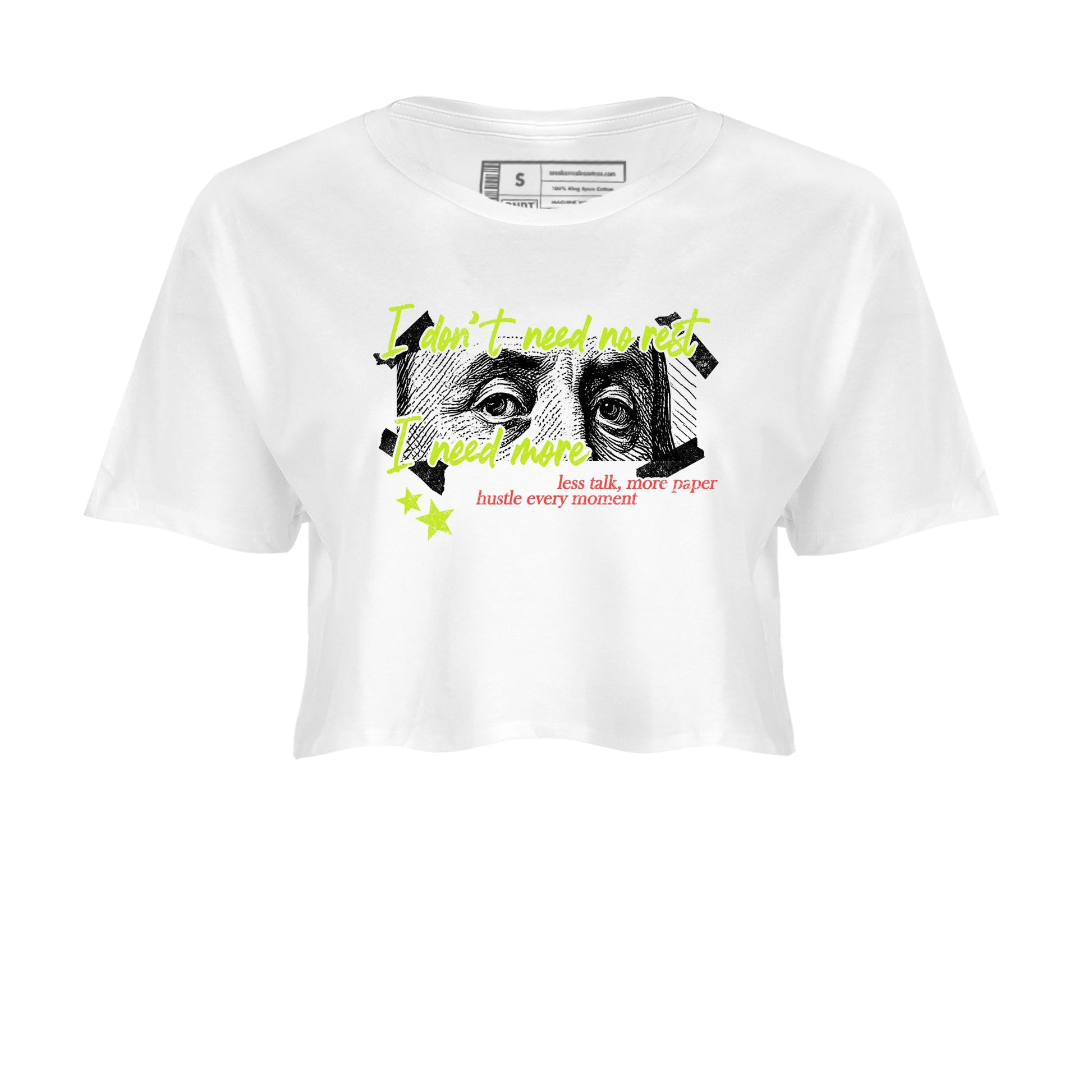 Sneaker Threads – Sneaker Tees To Match Air Max 90 Spruce Aura and Ghost Green – I Need More Crop Tee White 2. Perfect for Jordan releases 2025 colorways.
