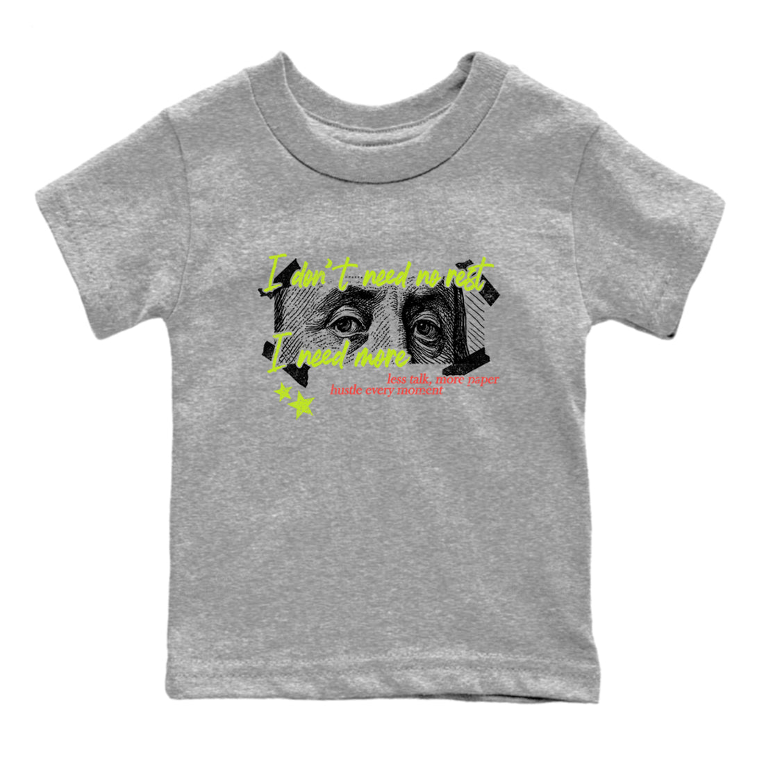 Sneaker Threads – Sneaker Tees To Match Air Max 90 Spruce Aura and Ghost Green – I Need More Youth Graphic Tee Heather Grey 2. Perfect for Jordan releases 2025 colorways.