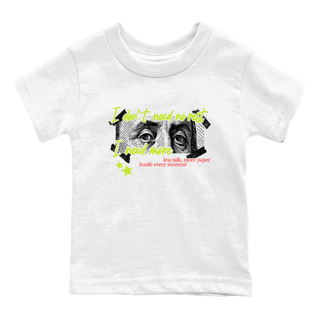 Sneaker Threads – Sneaker Tees To Match Air Max 90 Spruce Aura and Ghost Green – I Need More Youth Graphic Tee White 2. Perfect for Jordan releases 2025 colorways.