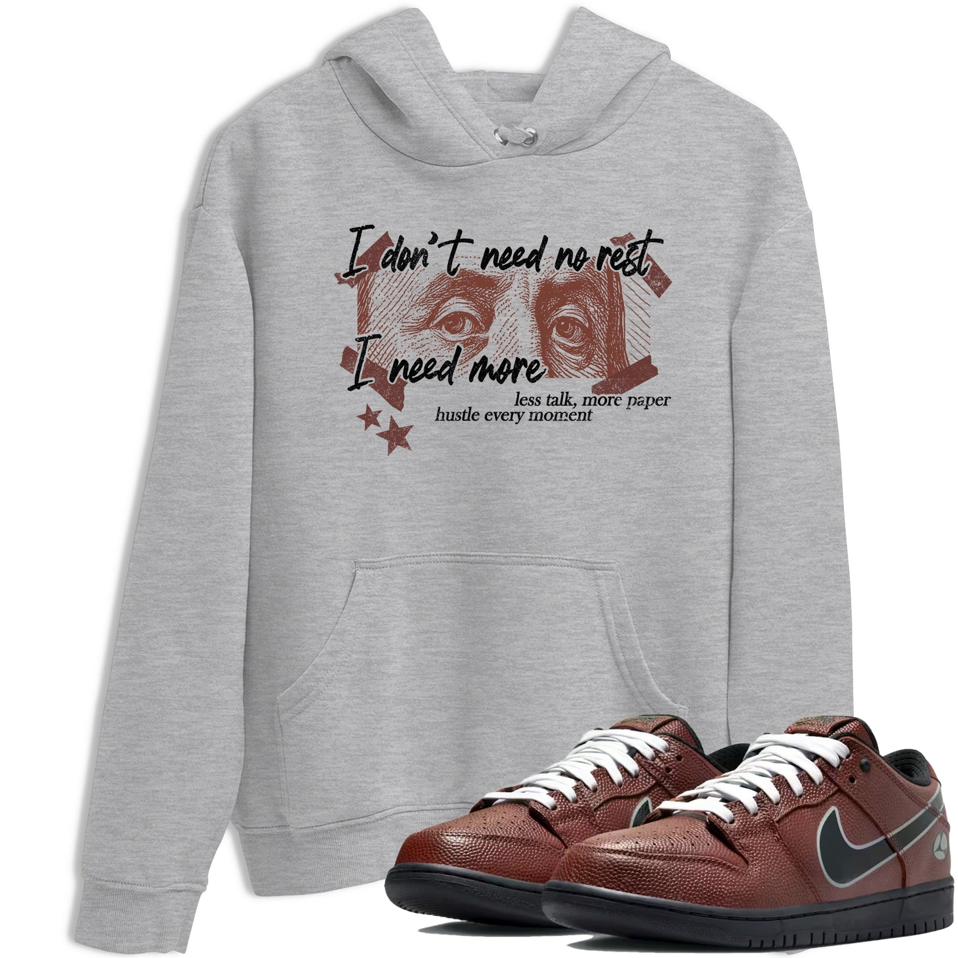 Sneaker match tees – Sneaker Tees To Match Dunk Low Football Shoes – I Need More Tee Heather Grey 1