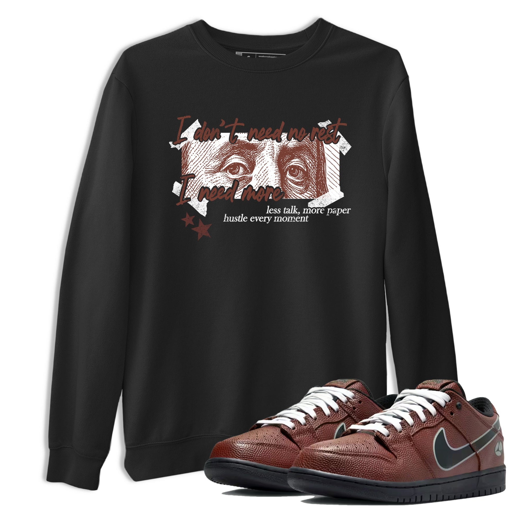 Sneaker match tees – Sneaker Tees To Match Dunk Low Football Shoes – I Need More Tee Black 1