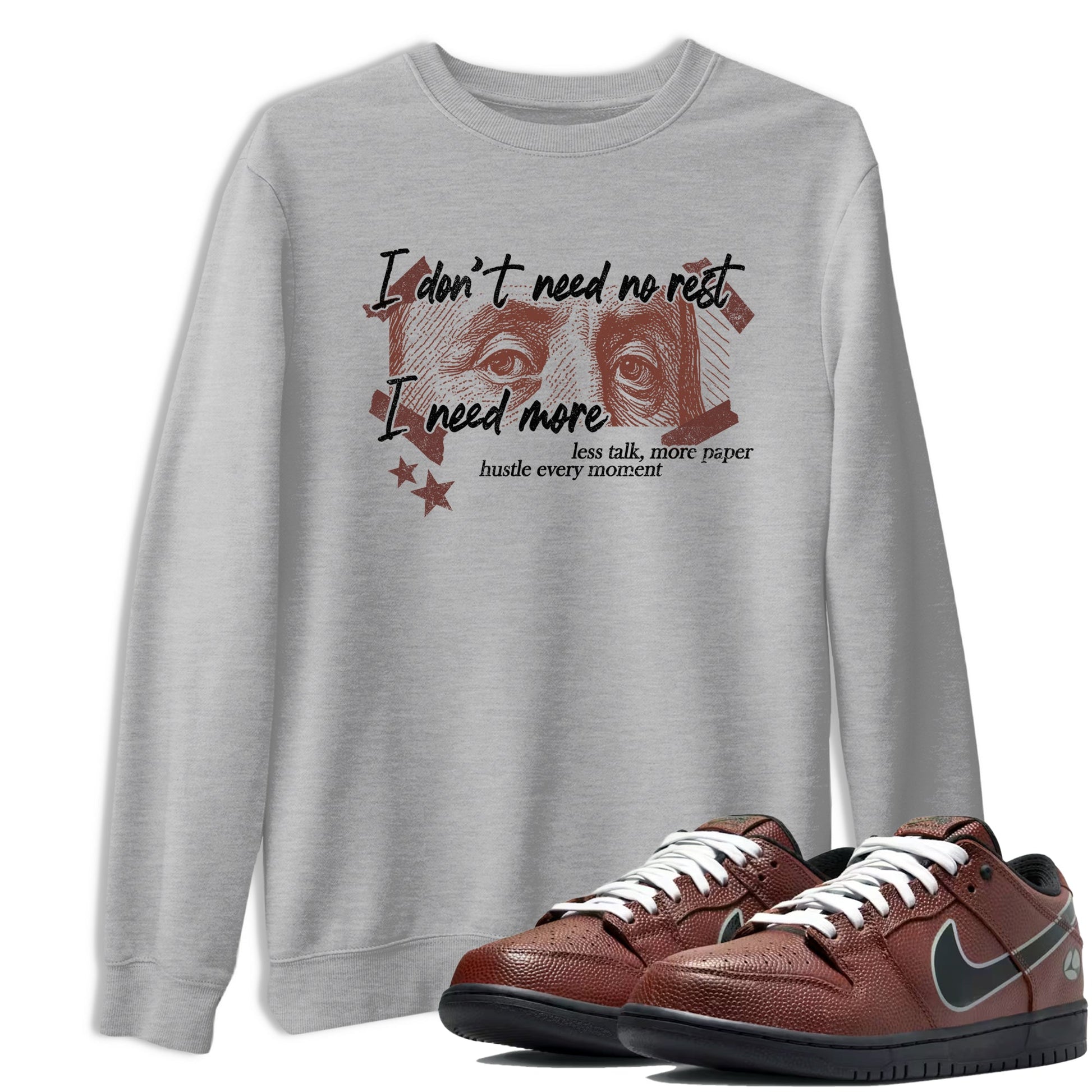 Sneaker match tees – Sneaker Tees To Match Dunk Low Football Shoes – I Need More Tee Heather Grey 1