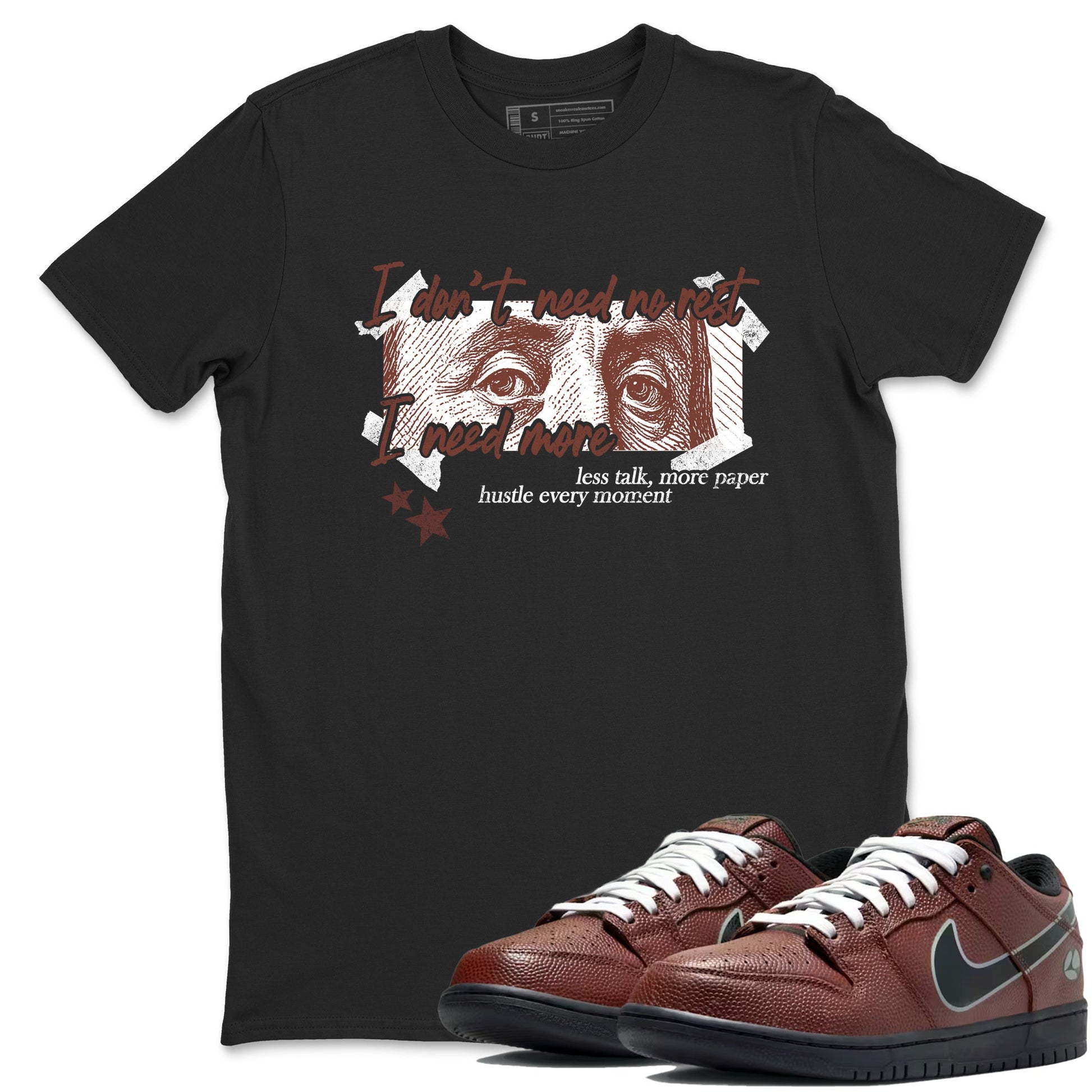 Sneaker match tees – Sneaker Tees To Match Dunk Low Football Shoes – I Need More Tee Black 1