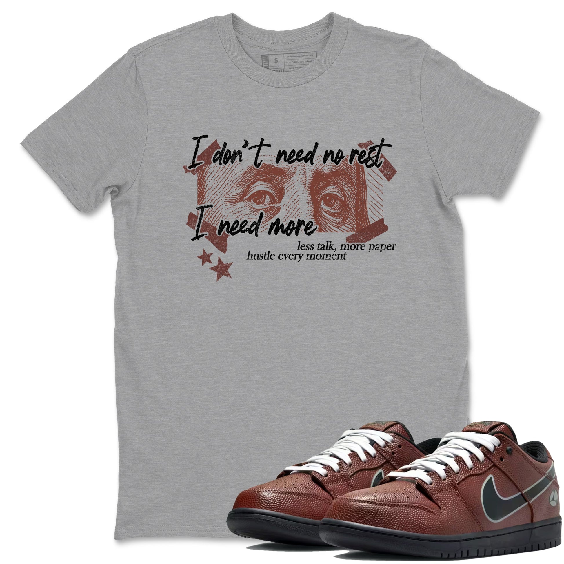 Sneaker match tees – Sneaker Tees To Match Dunk Low Football Shoes – I Need More Tee Heather Grey 1