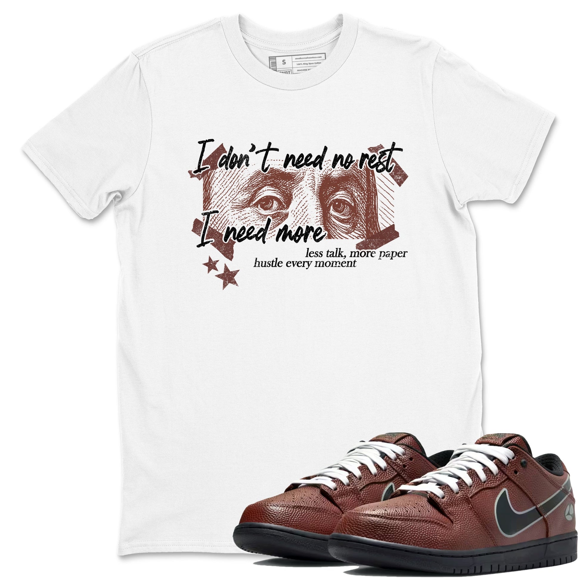 Sneaker match tees – Sneaker Tees To Match Dunk Low Football Shoes – I Need More Tee White 1
