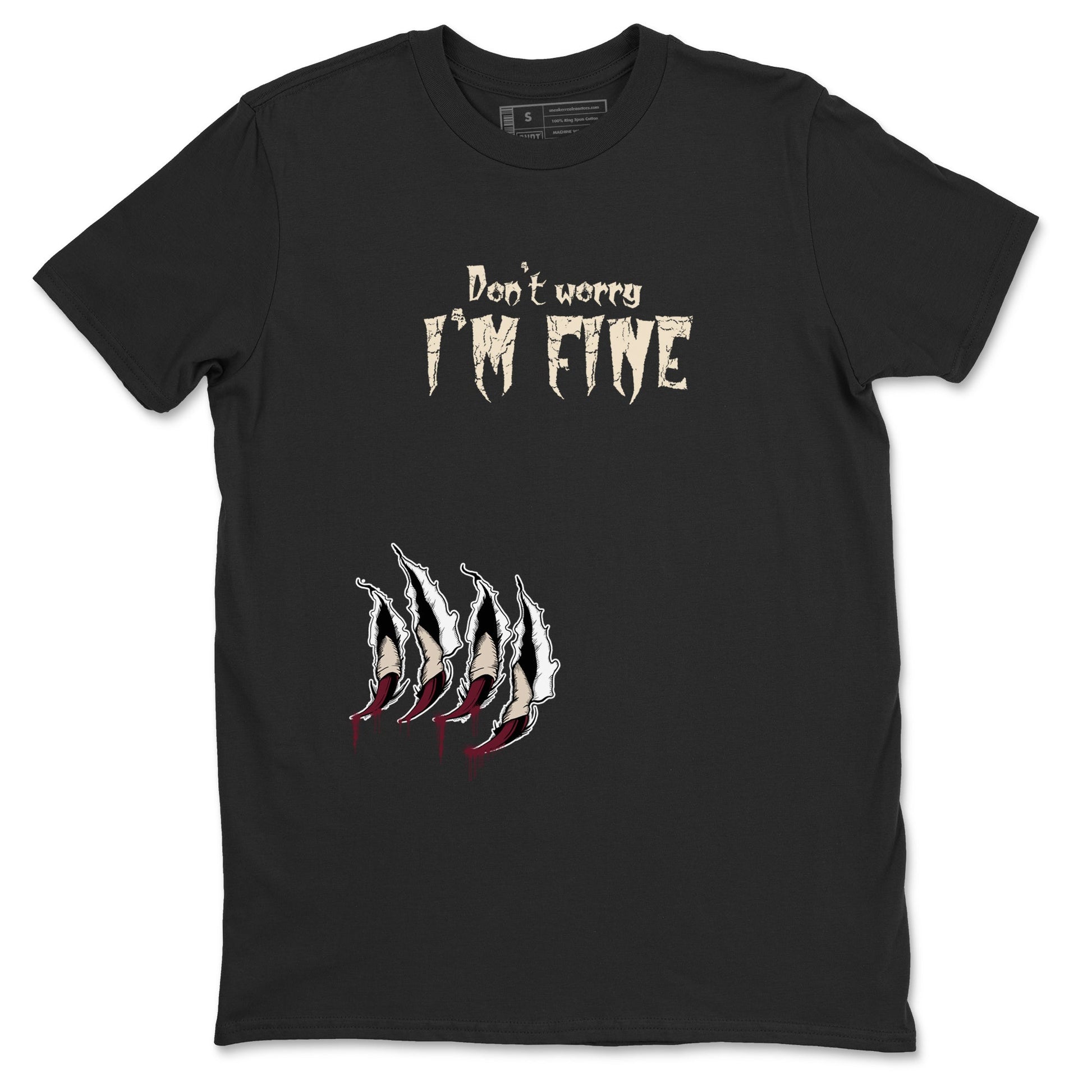 4s A Ma Maniere x Fossil Stone shirts to match jordans I'm Fine unique Halloween sneaker tee 4s A Ma Maniere x Fossil Stone match shoes to clothes SNRT Sneaker Tees unisex cotton Black 2 shirts