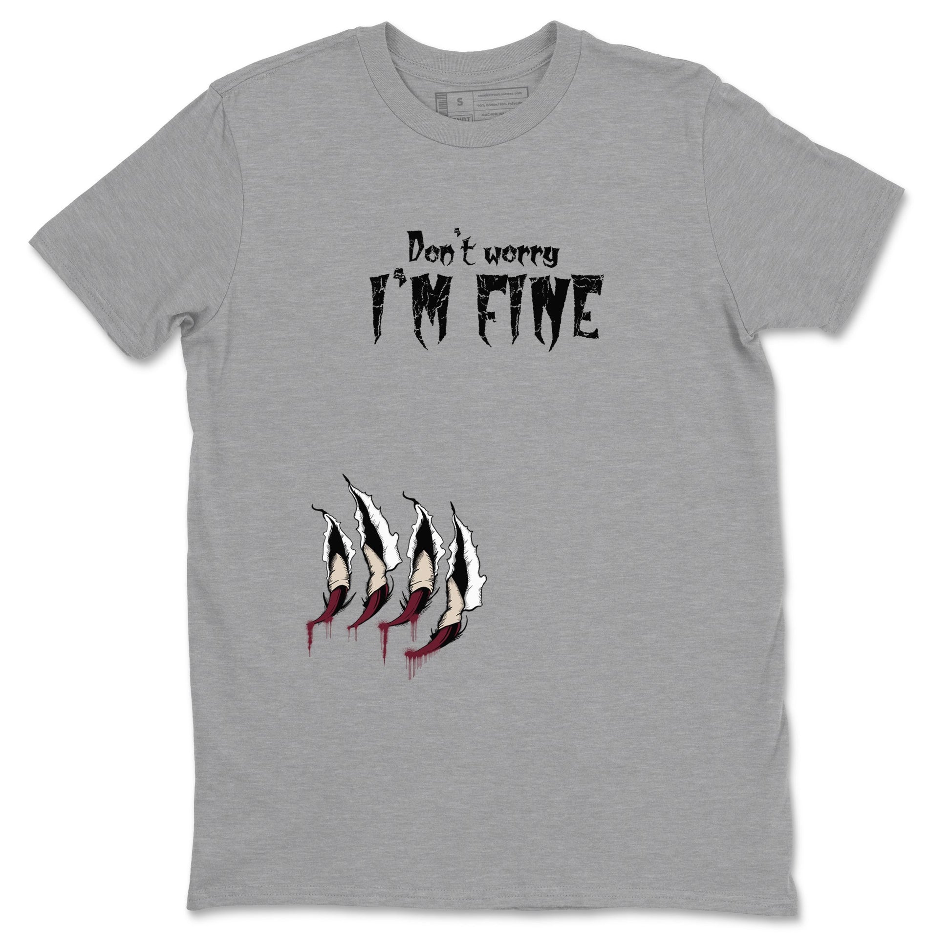 4s A Ma Maniere x Fossil Stone shirts to match jordans I'm Fine unique Halloween sneaker tee 4s A Ma Maniere x Fossil Stone match shoes to clothes SNRT Sneaker Tees unisex cotton Heather Grey 2 shirts
