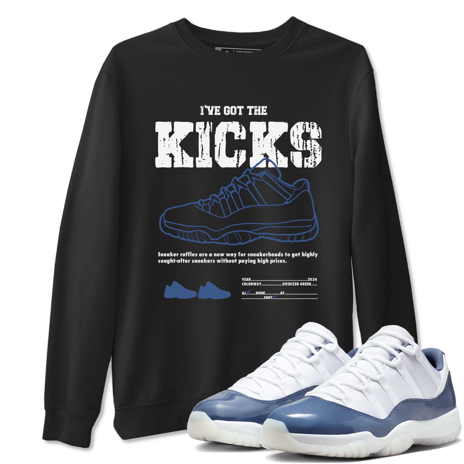 Air Jordan 11 Diffused Blue shirts to match jordans I've Got The Kicks sneaker match tees 11s Diffused Blue SNRT Sneaker Release Tees unisex cotton Black 1 crew neck shirts
