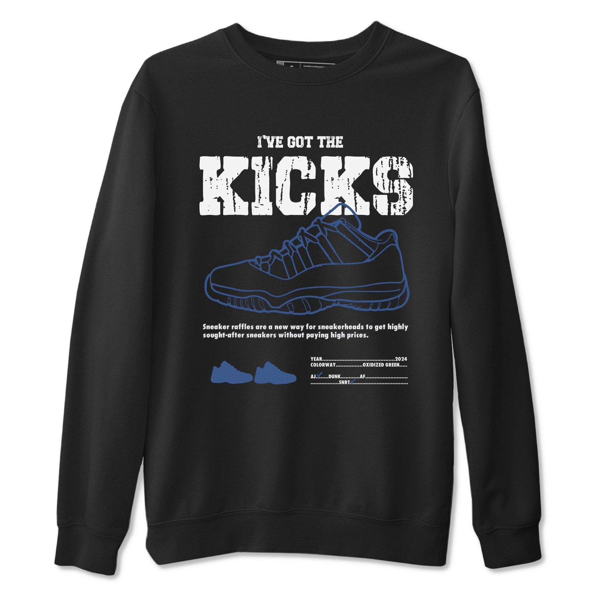 Air Jordan 11 Diffused Blue shirts to match jordans I've Got The Kicks sneaker match tees 11s Diffused Blue SNRT Sneaker Release Tees unisex cotton Black 2 crew neck shirts