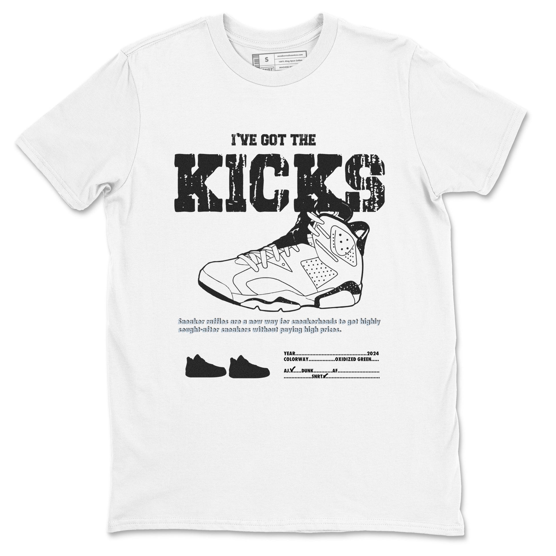 AJ6 White Black shirts to match jordans I've Got The Kicks sneaker match tees Air Jordan 6 White Black SNRT Sneaker Tees streetwear brand White 2 unisex cotton tee