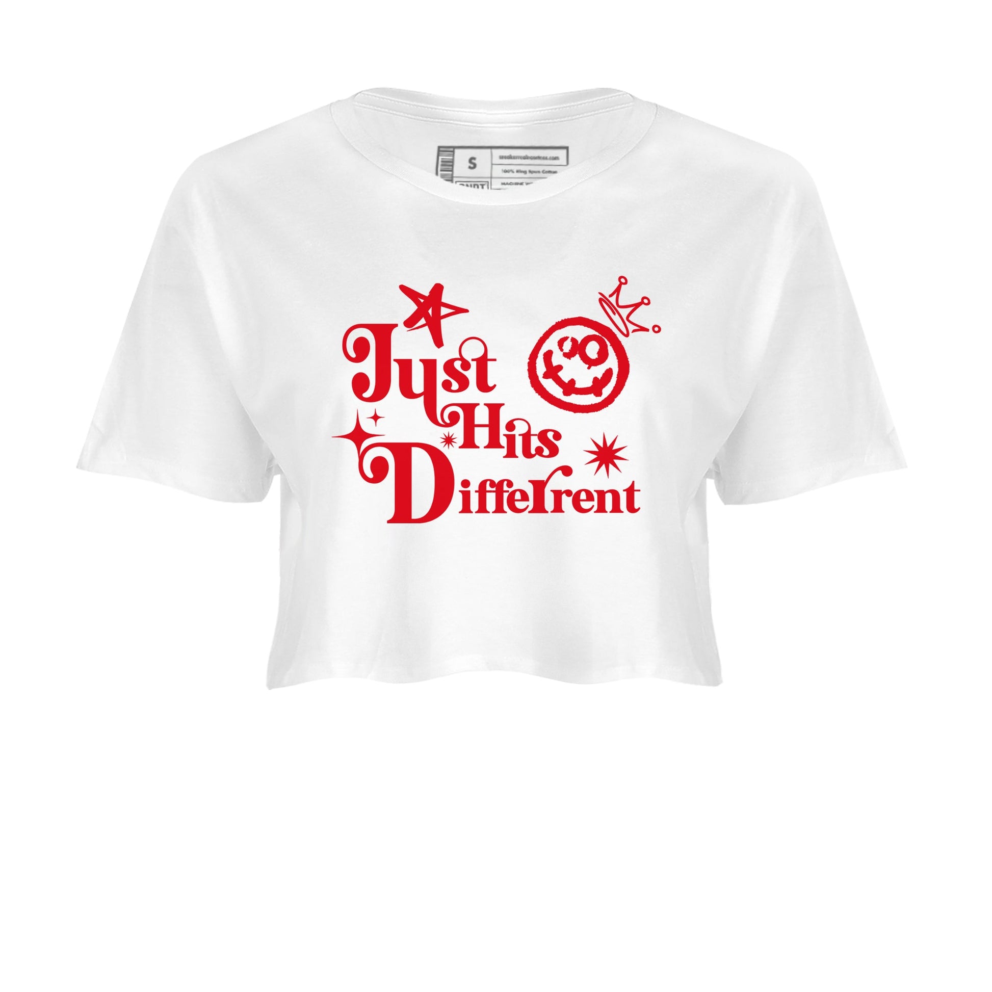 AE 1 Bred shirts to match jordans Just Hits Different sneaker match tees AE 1 Bred match shoes to clothes SNRT Sneaker Tees unisex cotton White 2 crop tee