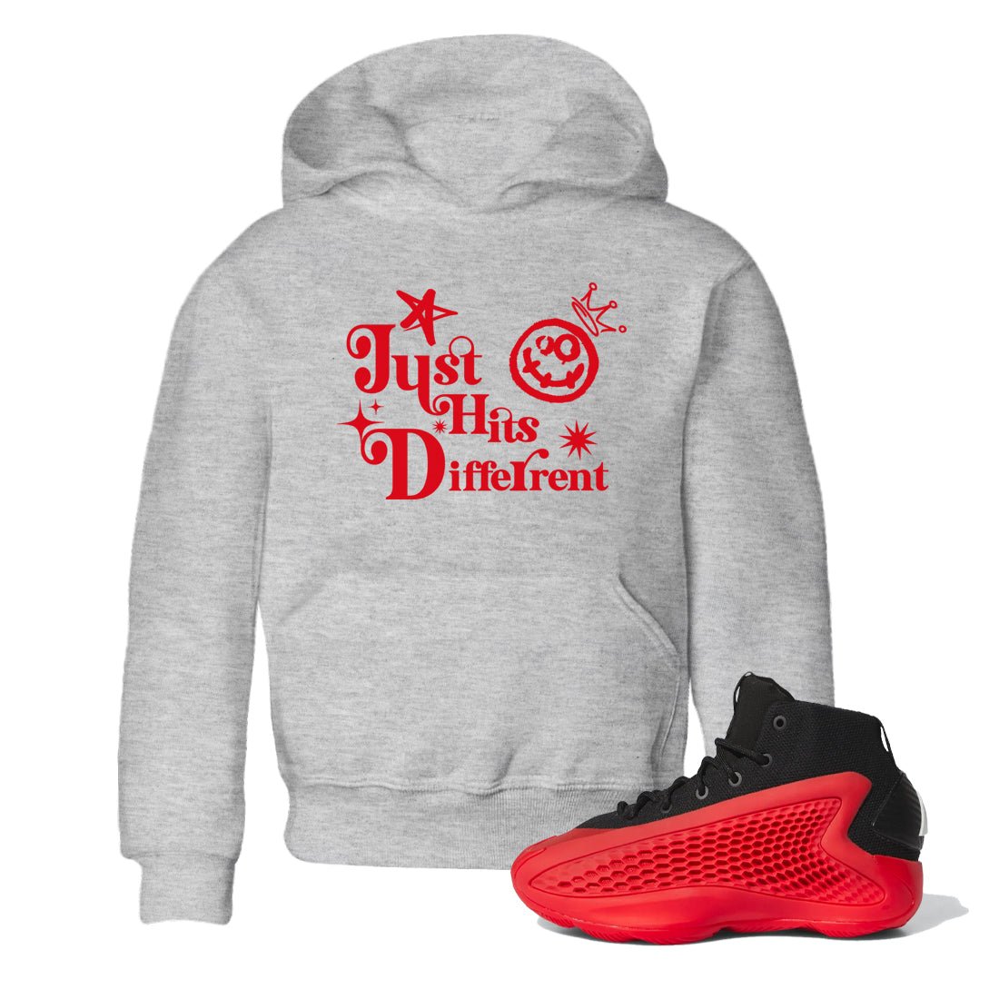AE 1 Bred shirts to match jordans Just Hits Different sneaker match tees AE 1 Bred match shoes to clothes SNRT Sneaker Tees Youth Baby Heather Grey 1 tee