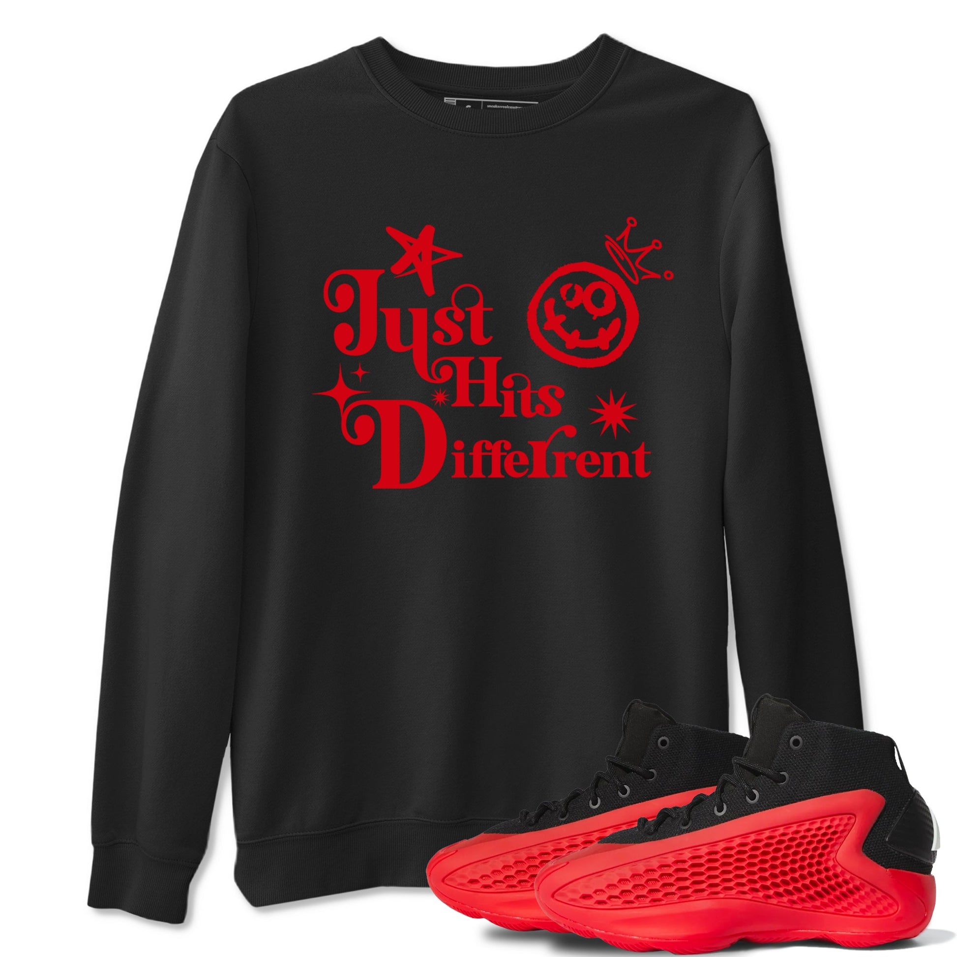 AE 1 Bred shirts to match jordans Just Hits Different sneaker match tees AE 1 Bred match shoes to clothes SNRT Sneaker Tees unisex cotton Black 1 shirts
