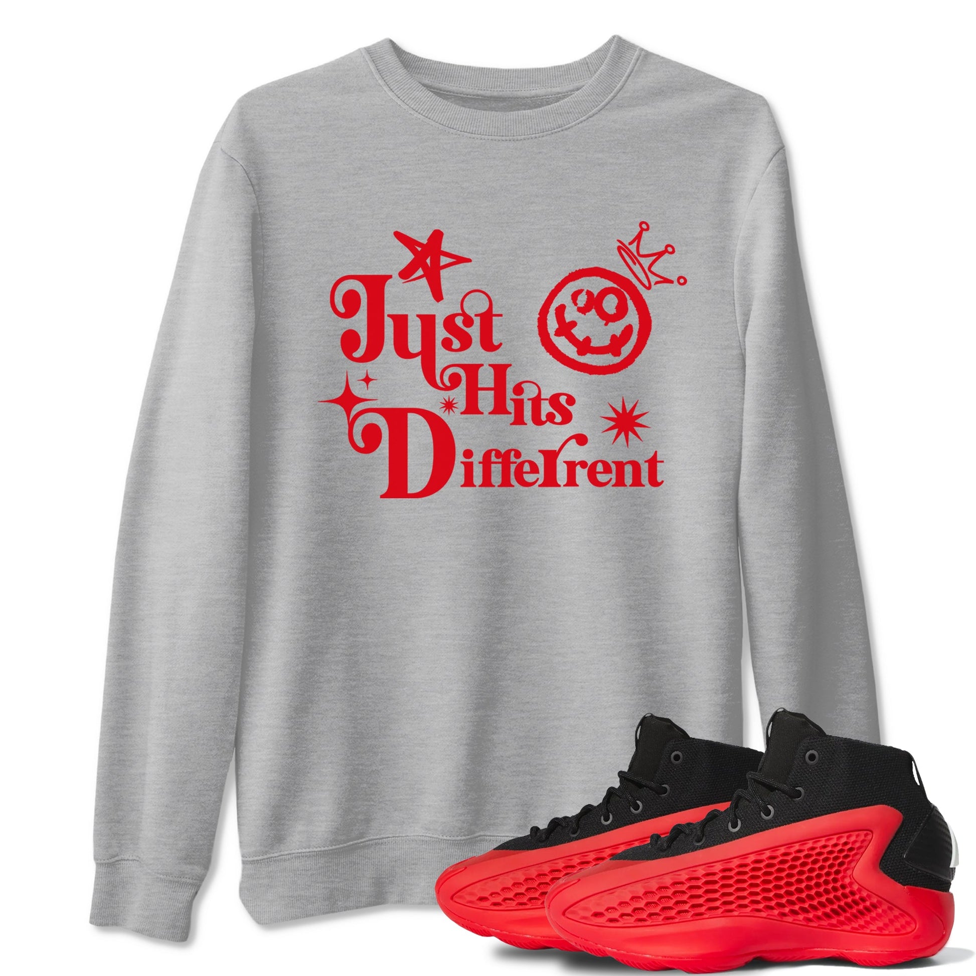 AE 1 Bred shirts to match jordans Just Hits Different sneaker match tees AE 1 Bred match shoes to clothes SNRT Sneaker Tees unisex cotton Heather Grey 1 shirts