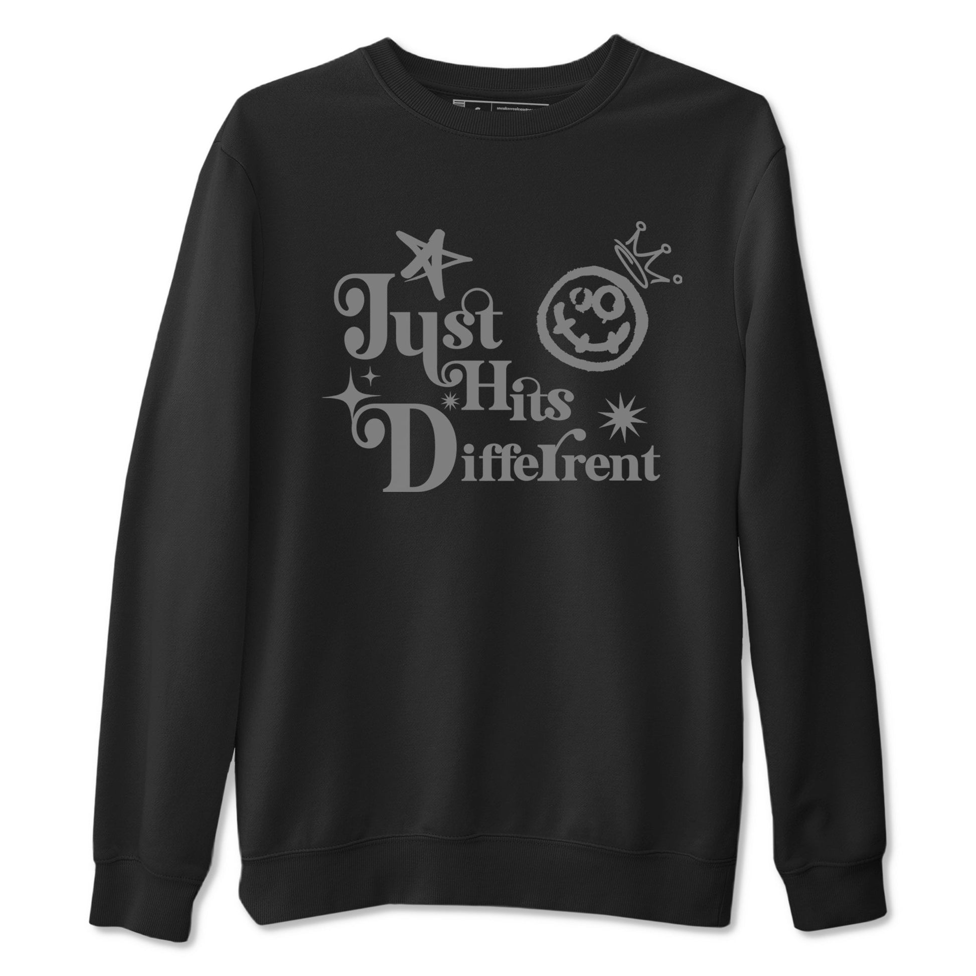 12s Black Wolf Grey shirts to match jordans Just Hits Different sneaker match tees Air Jordan 12 Barons match shoes to clothes SNRT Sneaker Tees unisex cotton Black 2 shirts