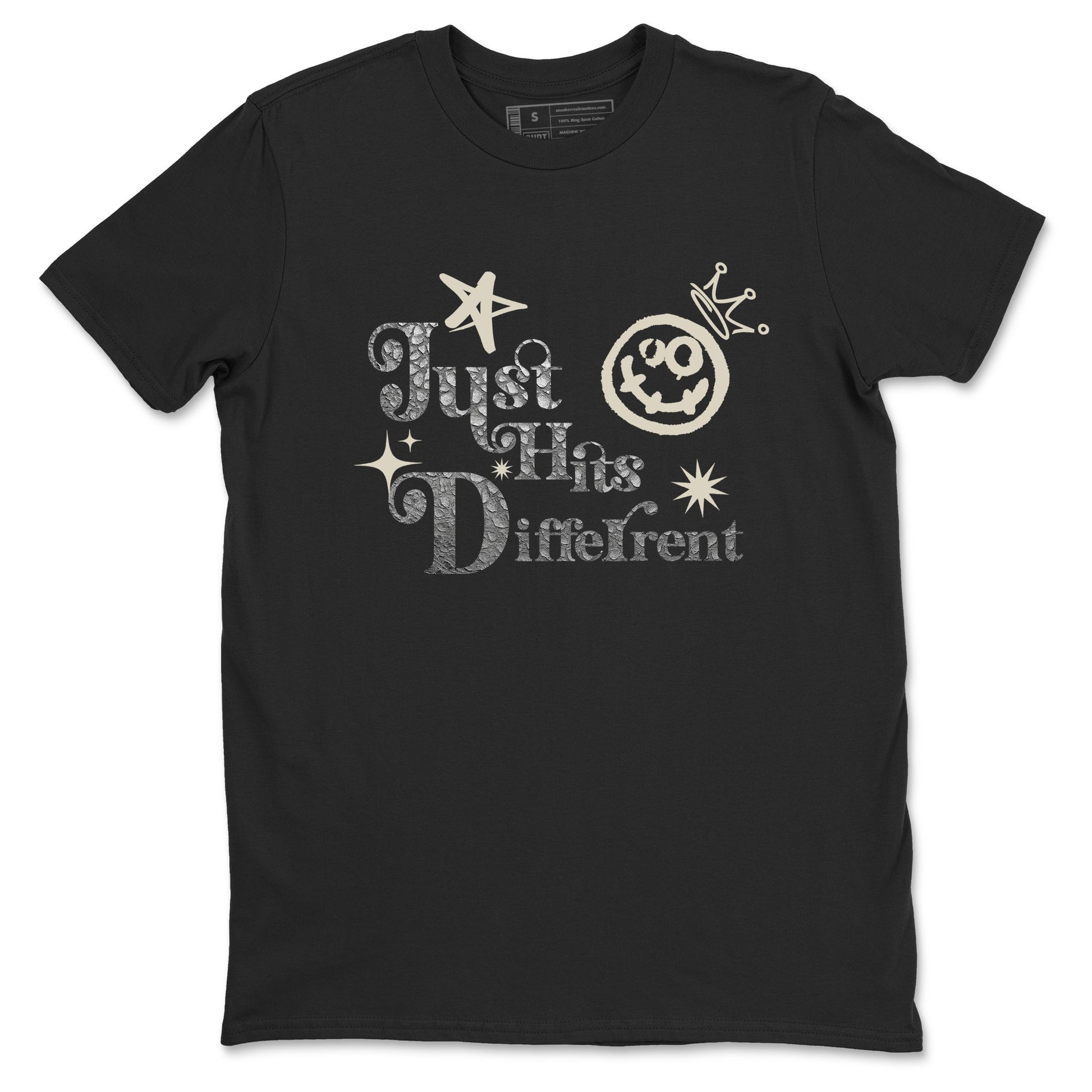 3s Sail and Cement Grey shirts to match jordans Just Hits Different sneaker match tees Air Jordan 3 Retro Sail and Cement Grey match shoes to clothes SNRT Sneaker Tees unisex cotton Black 2 shirts