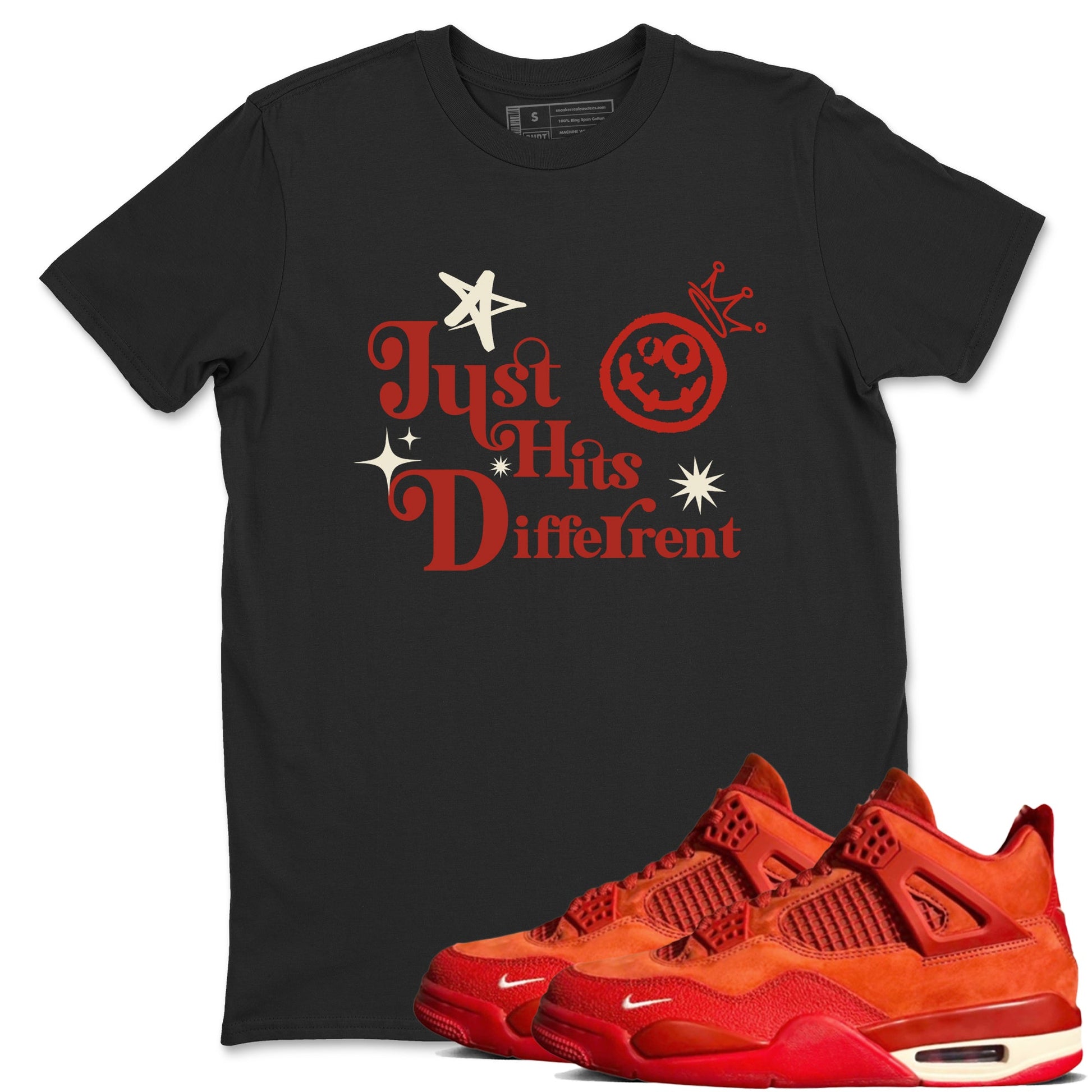 4s Brick By Brick shirts to match jordans Just Hits Different sneaker match tees Air Jordan 4 Nigel match shoes to clothes SNRT Sneaker Tees unisex cotton Black 1 shirts