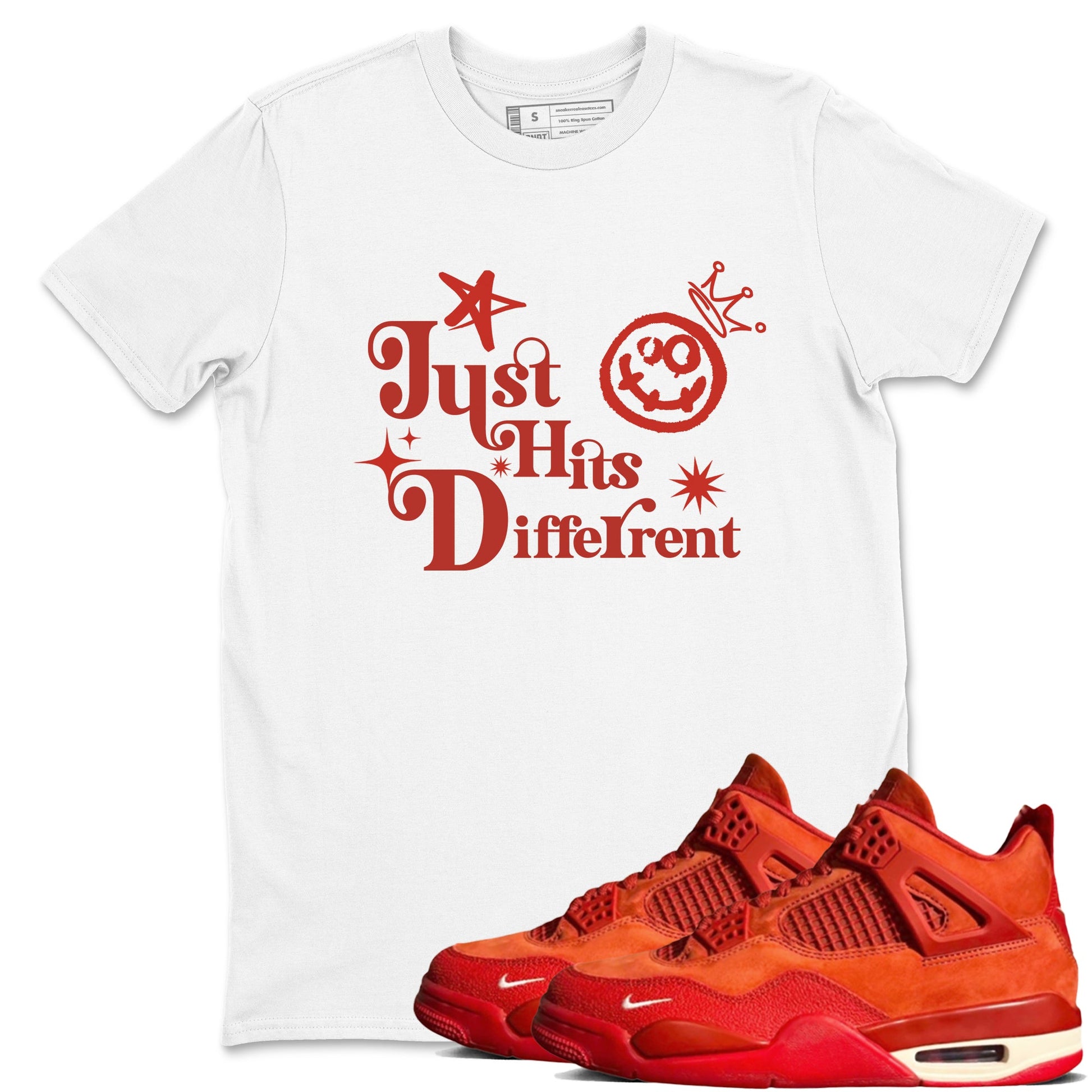 4s Brick By Brick shirts to match jordans Just Hits Different sneaker match tees Air Jordan 4 Nigel match shoes to clothes SNRT Sneaker Tees unisex cotton White 1 shirts