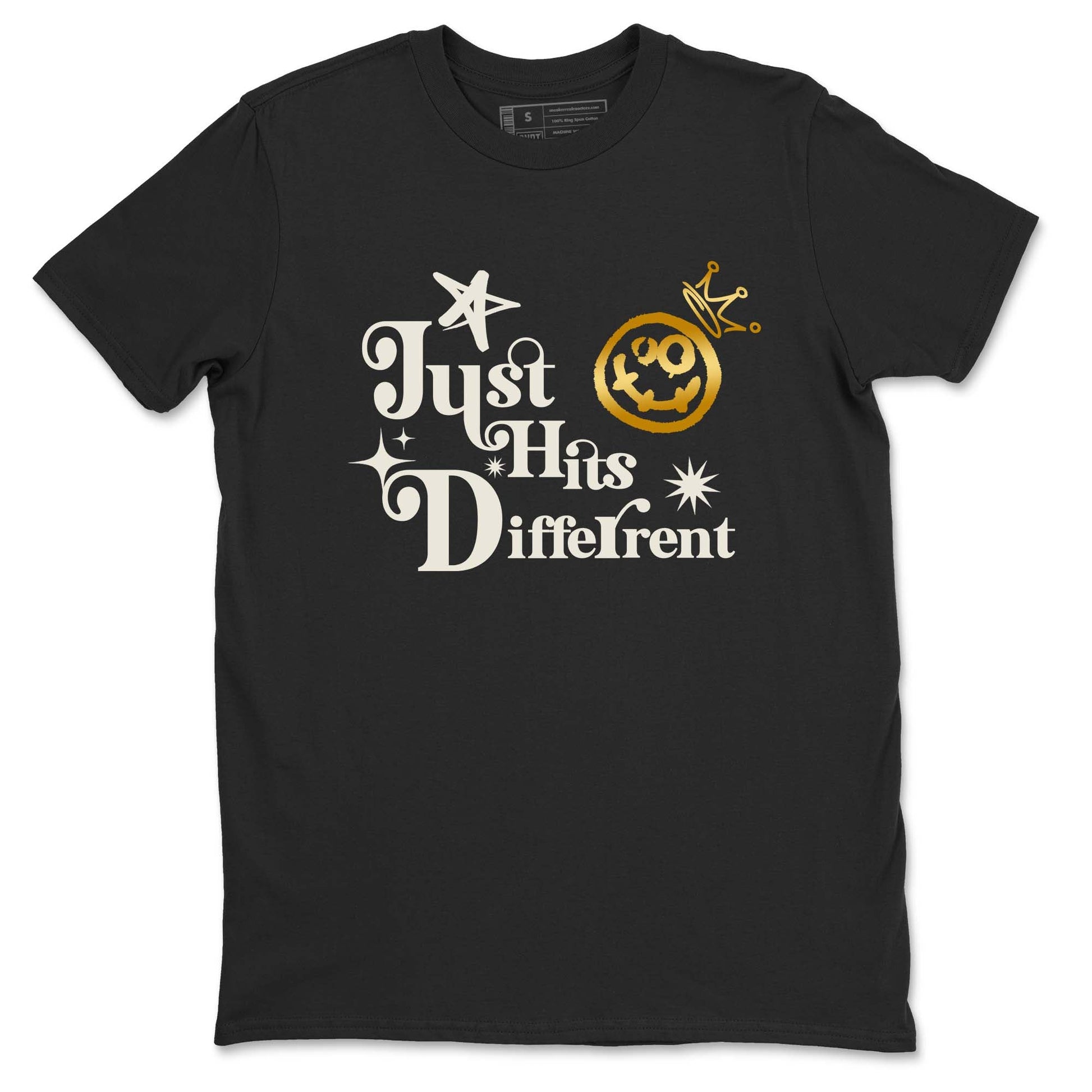 5s Golden Ticket shirts to match jordans Just Hits Different shirts to match jordans Air Jordan 5 Golden Ticket match shoes to clothes SNRT Sneaker Tees unisex cotton Black 2 shirts