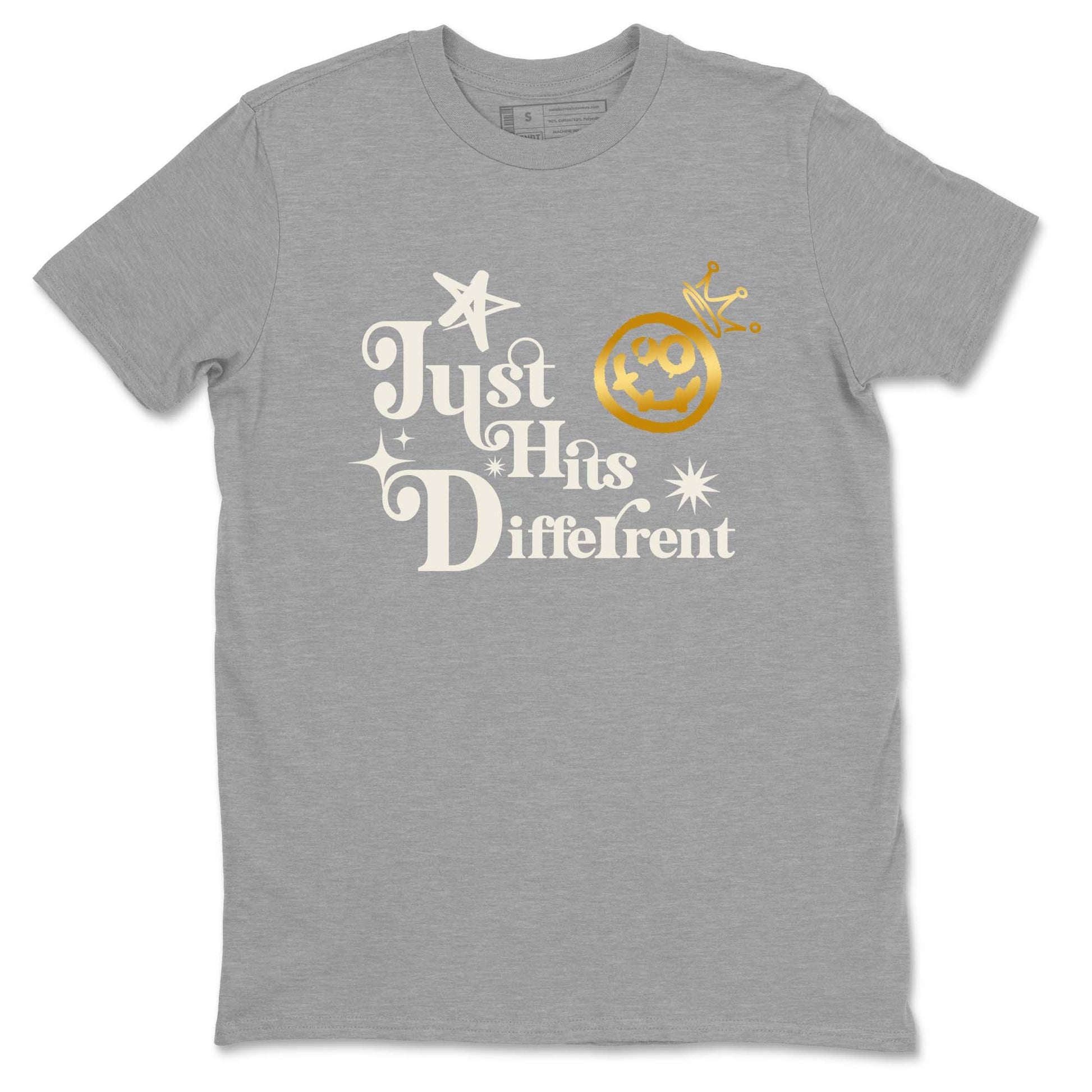 5s Golden Ticket shirts to match jordans Just Hits Different shirts to match jordans Air Jordan 5 Golden Ticket match shoes to clothes SNRT Sneaker Tees unisex cotton Heather Grey 2 shirts