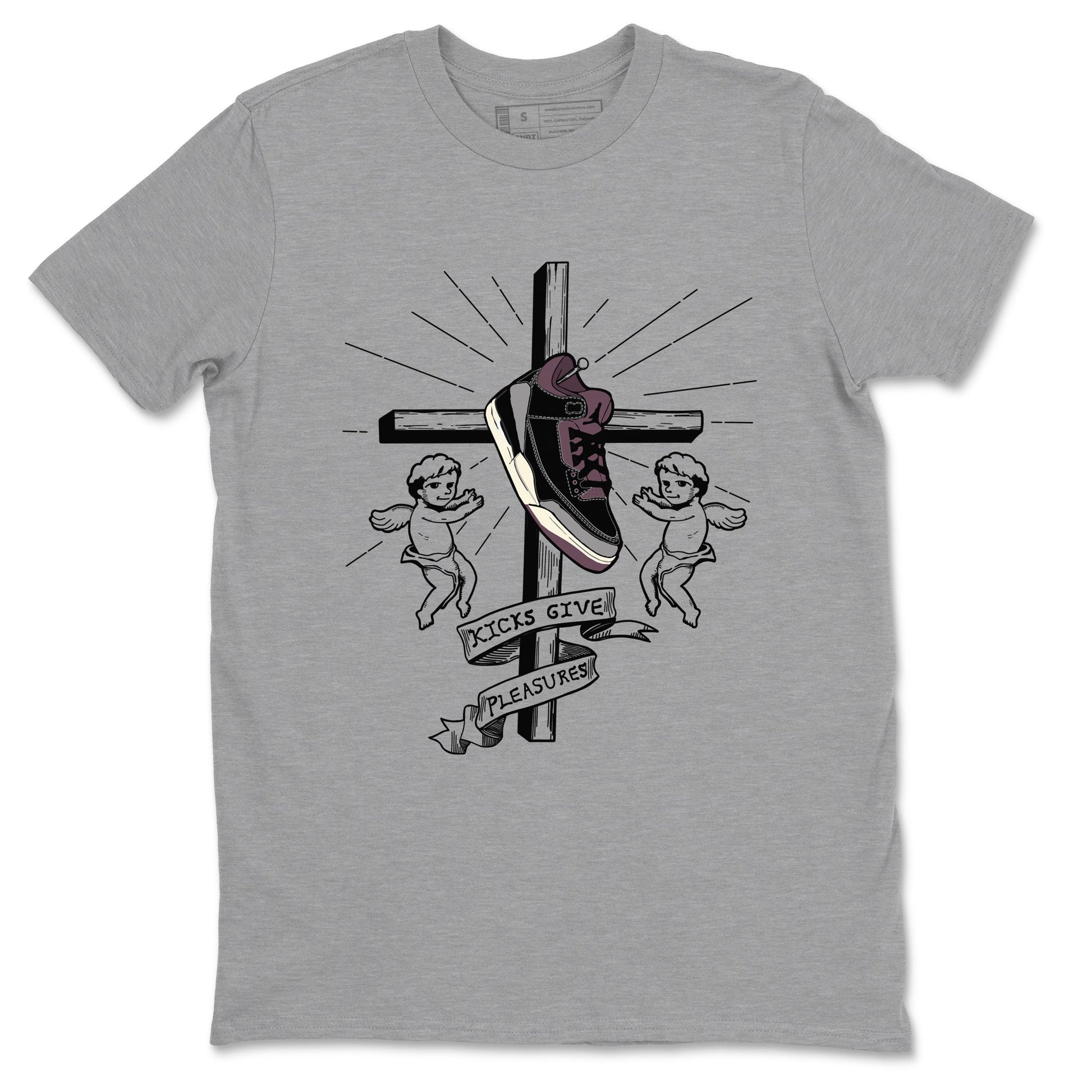 3s A Ma Maniere x Black shirts to match jordans Kicks Give Pleasures sneaker match tees A Ma Maniere x Air Jordan 3 “Black” SNRT Sneaker Tees streetwear brand Heather Grey 2 unisex cotton tee