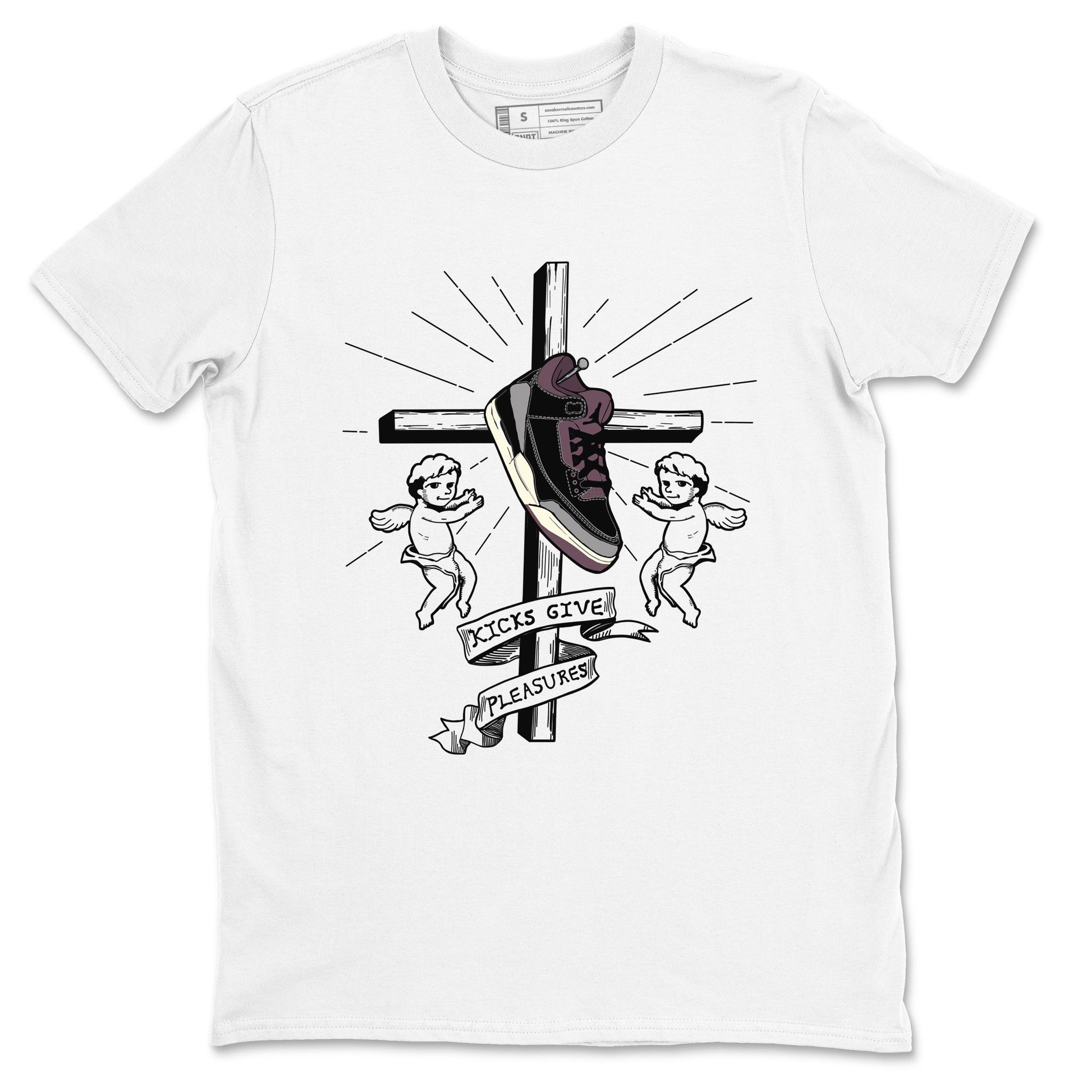 3s A Ma Maniere x Black shirts to match jordans Kicks Give Pleasures sneaker match tees A Ma Maniere x Air Jordan 3 “Black” SNRT Sneaker Tees streetwear brand White 2 unisex cotton tee
