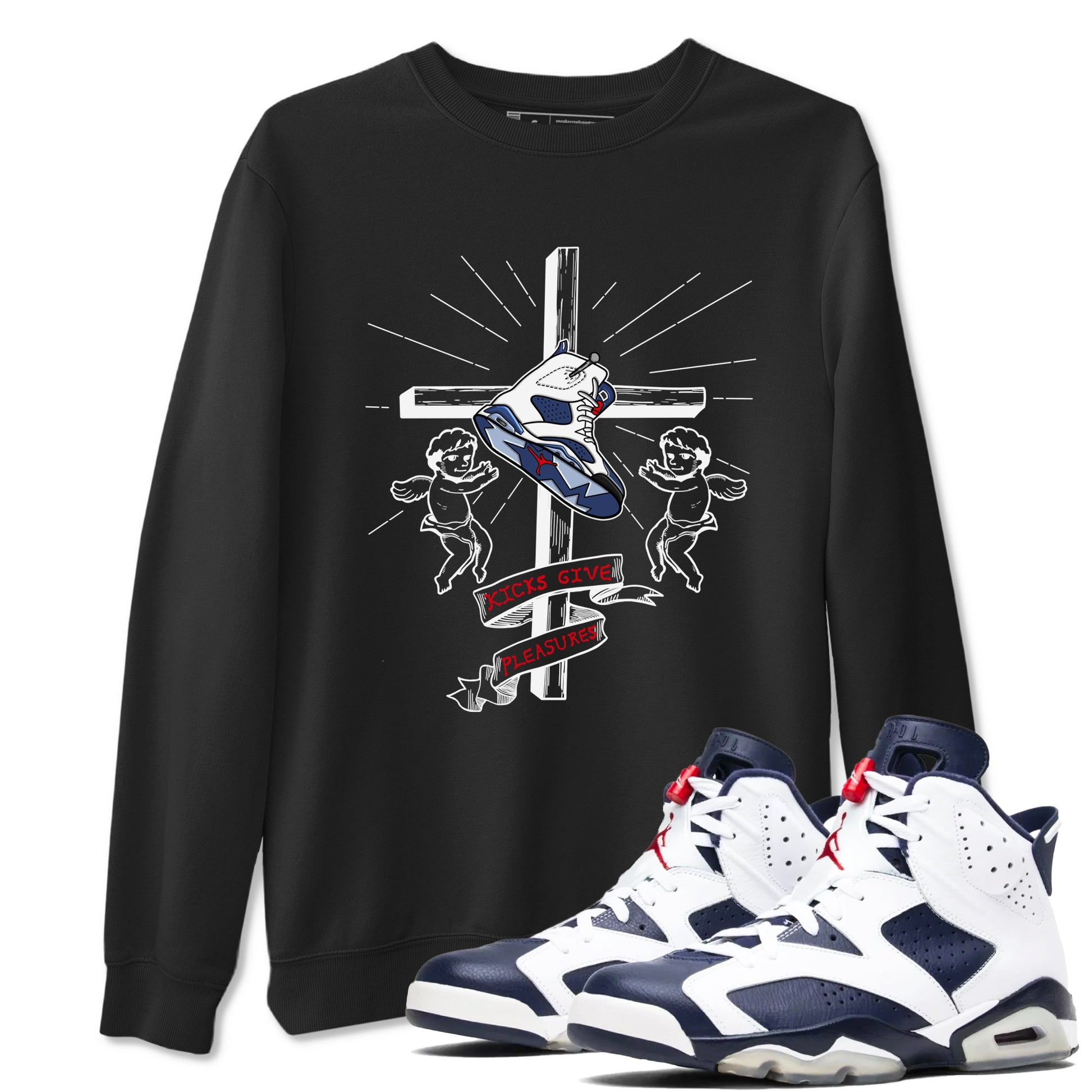 6s White And Midnight Navy shirts to match jordans Kicks Give Pleasures sneaker match tees Air Jordan 6 White And Midnight Navy SNRT Sneaker Tees streetwear brand Black 1 unisex cotton tee