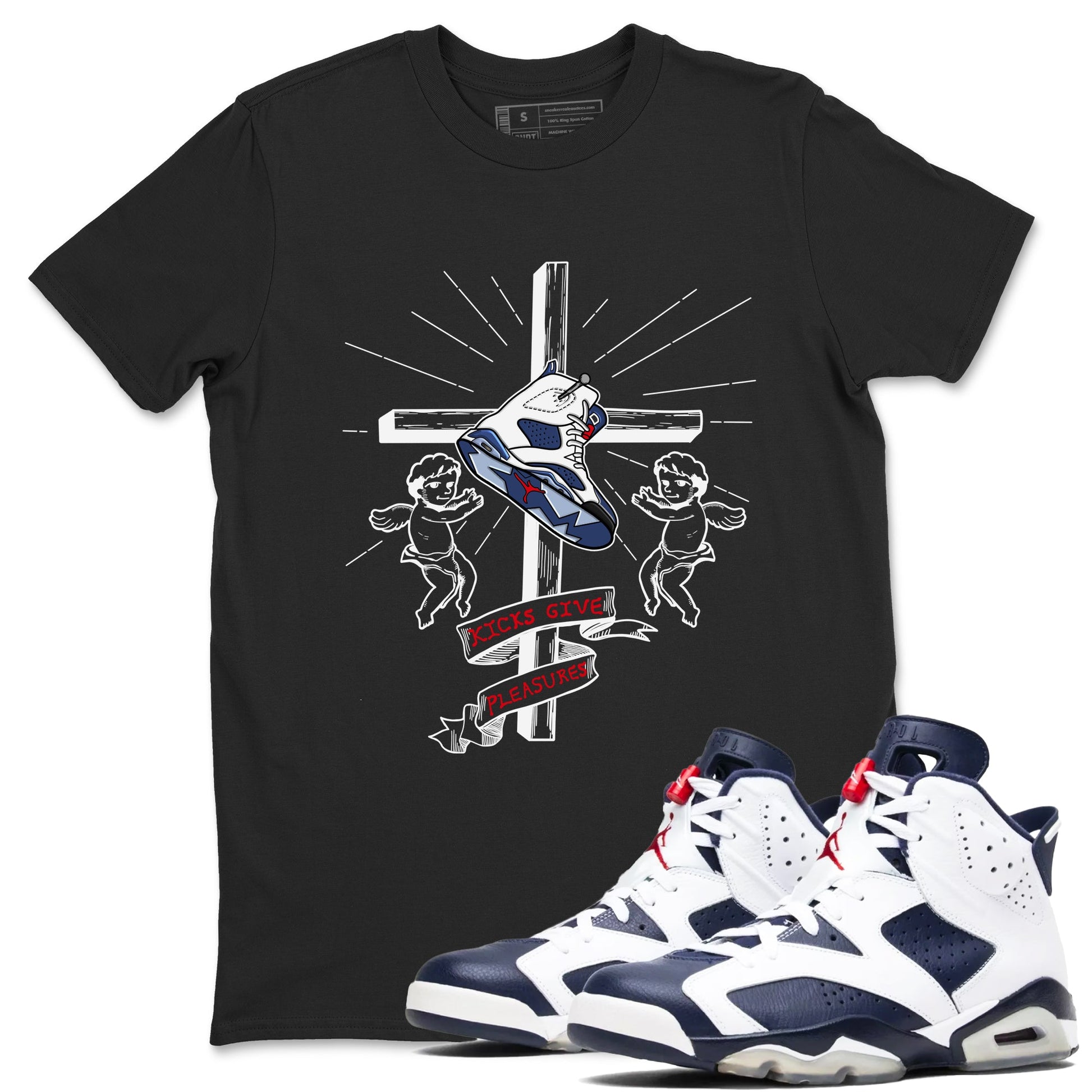 6s White And Midnight Navy shirts to match jordans Kicks Give Pleasures sneaker match tees Air Jordan 6 White And Midnight Navy SNRT Sneaker Tees streetwear brand Black 1 unisex cotton tee