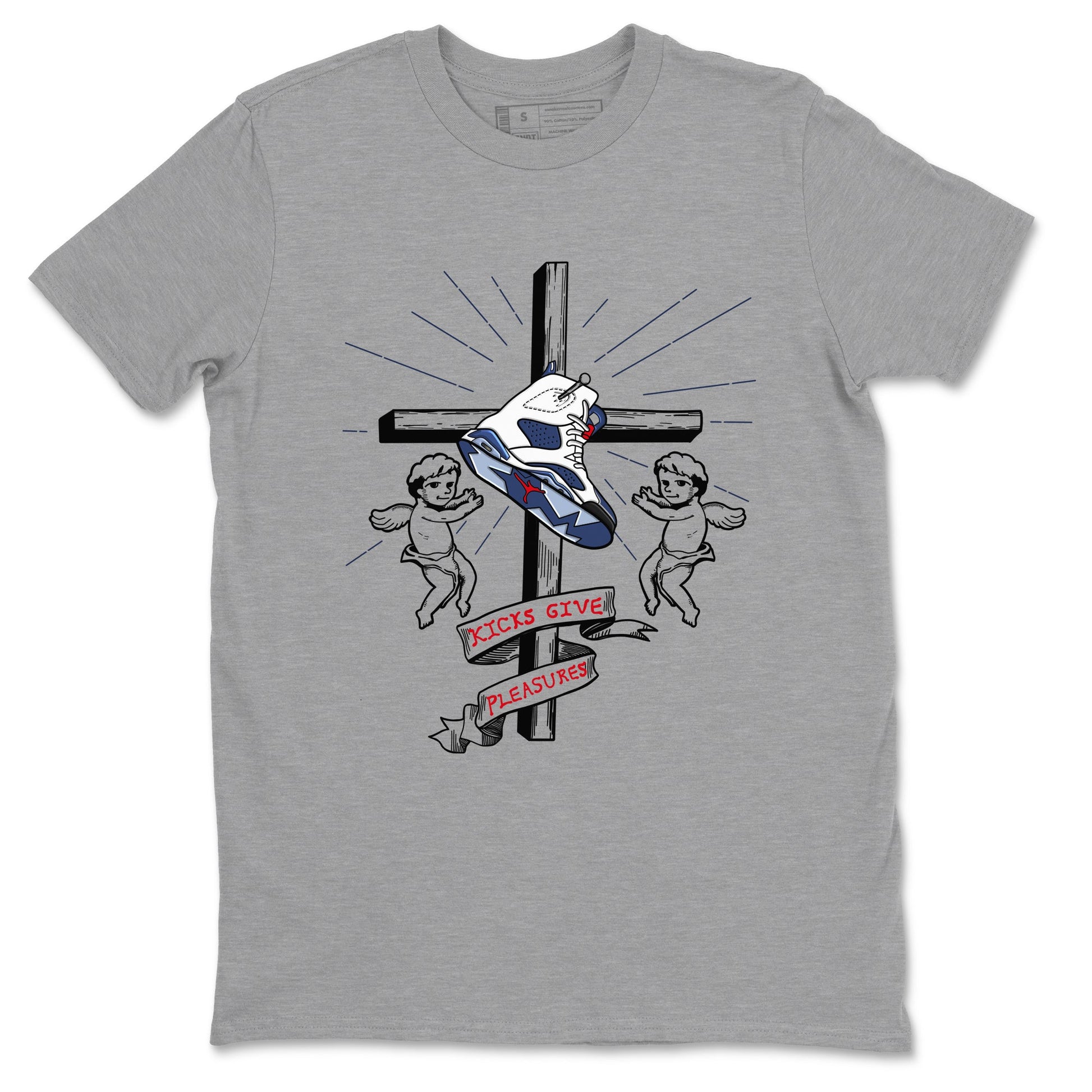 6s White And Midnight Navy shirts to match jordans Kicks Give Pleasures sneaker match tees Air Jordan 6 White And Midnight Navy SNRT Sneaker Tees streetwear brand Heather Grey 2 unisex cotton tee